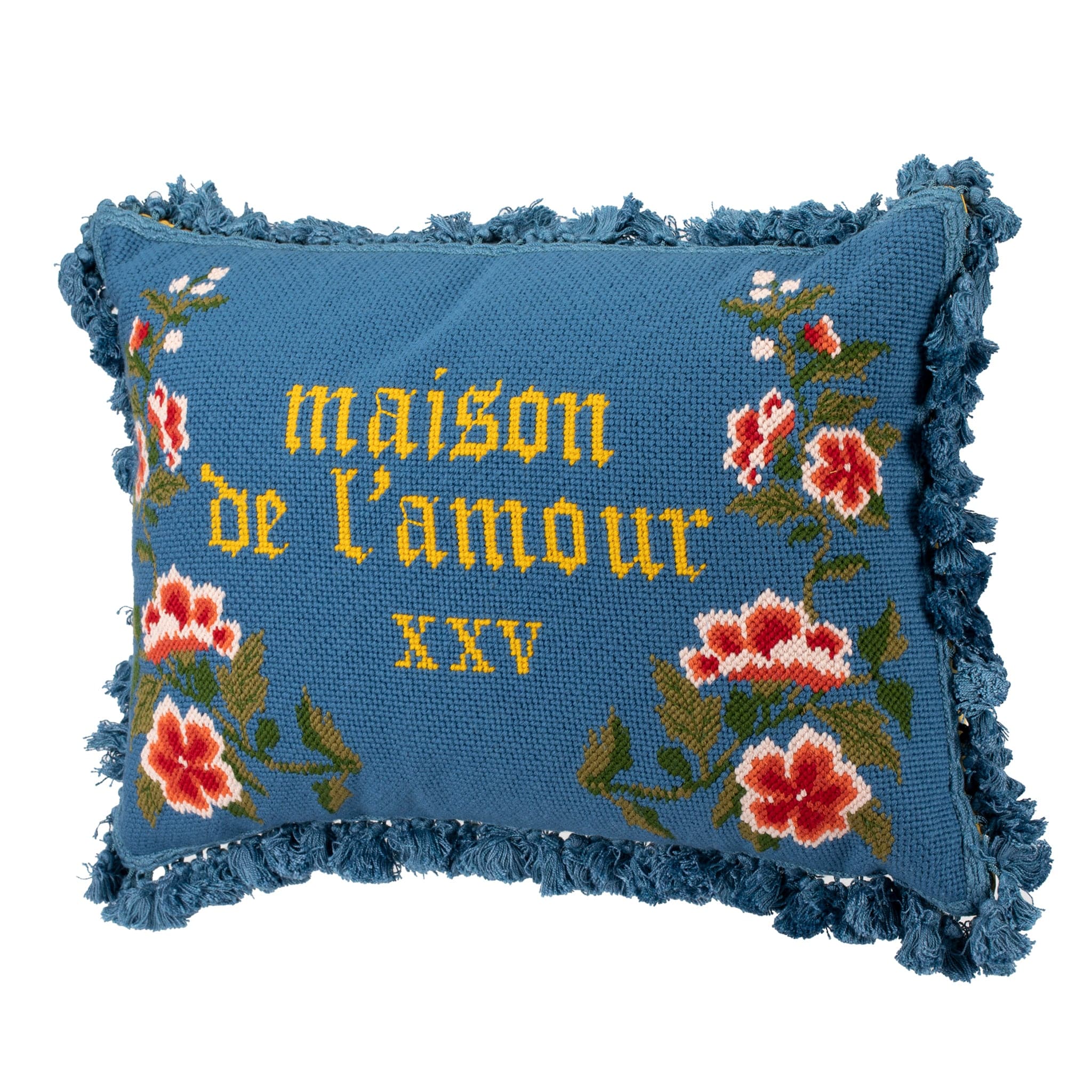 GUCCI NEEDLE POINT MAISON DE L'AMOUR CUSHION WITH EMBROIDERY - On Repeat