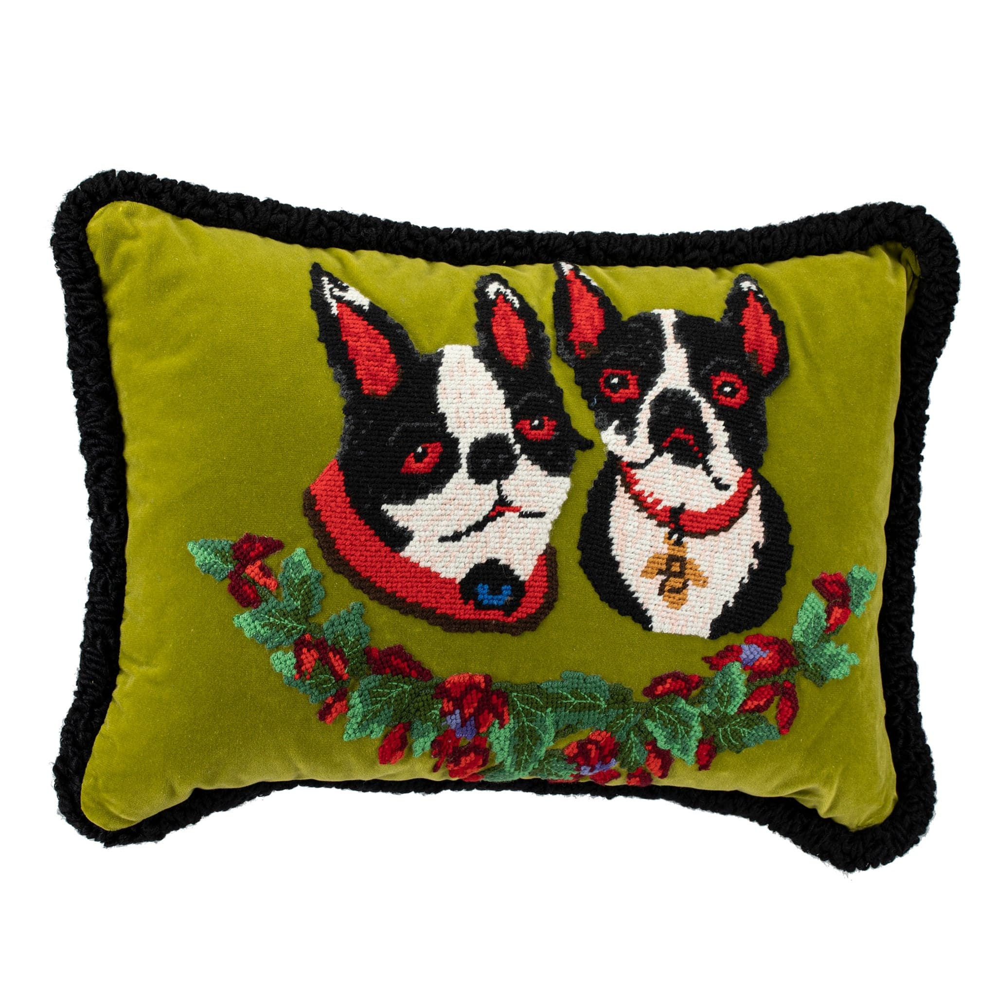 GUCCI NEEDLE POINT BOSCO & ORSO CUSHION WITH EMBROIDERY - On Repeat