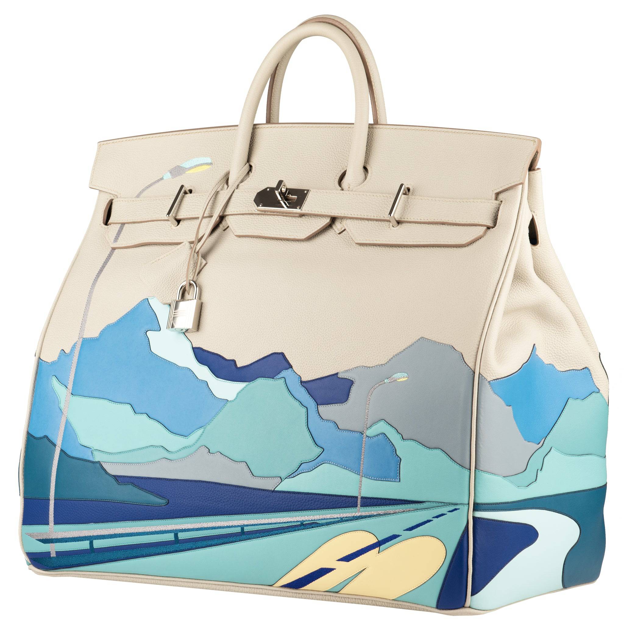 HERMES HAC 50CM LIMITED EDITION ENDLESS ROADS PALLADIUM HARDWARE - On Repeat