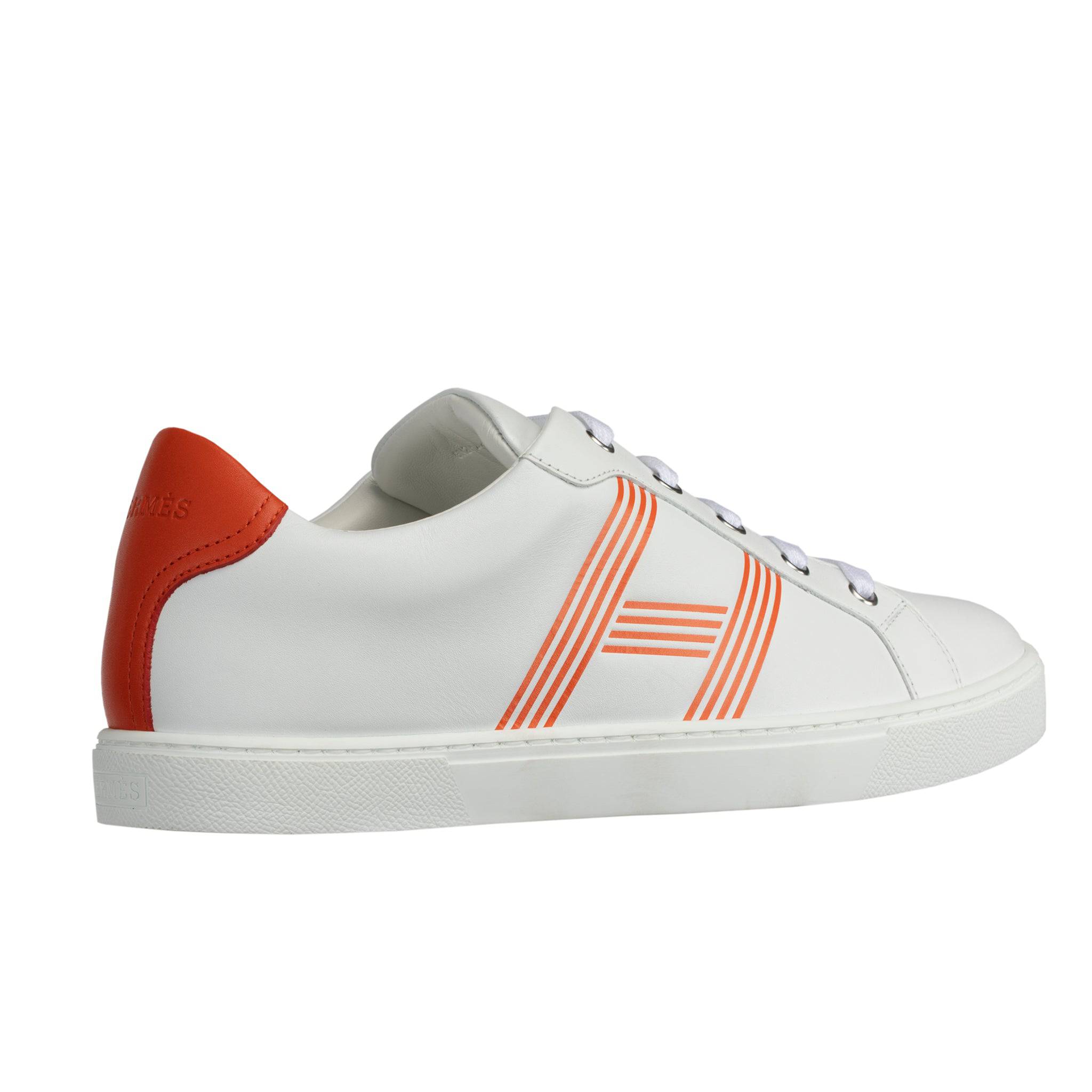 HERMES AVANTAGE SNEAKER WHITE & ORANGE 41.5 FR - On Repeat