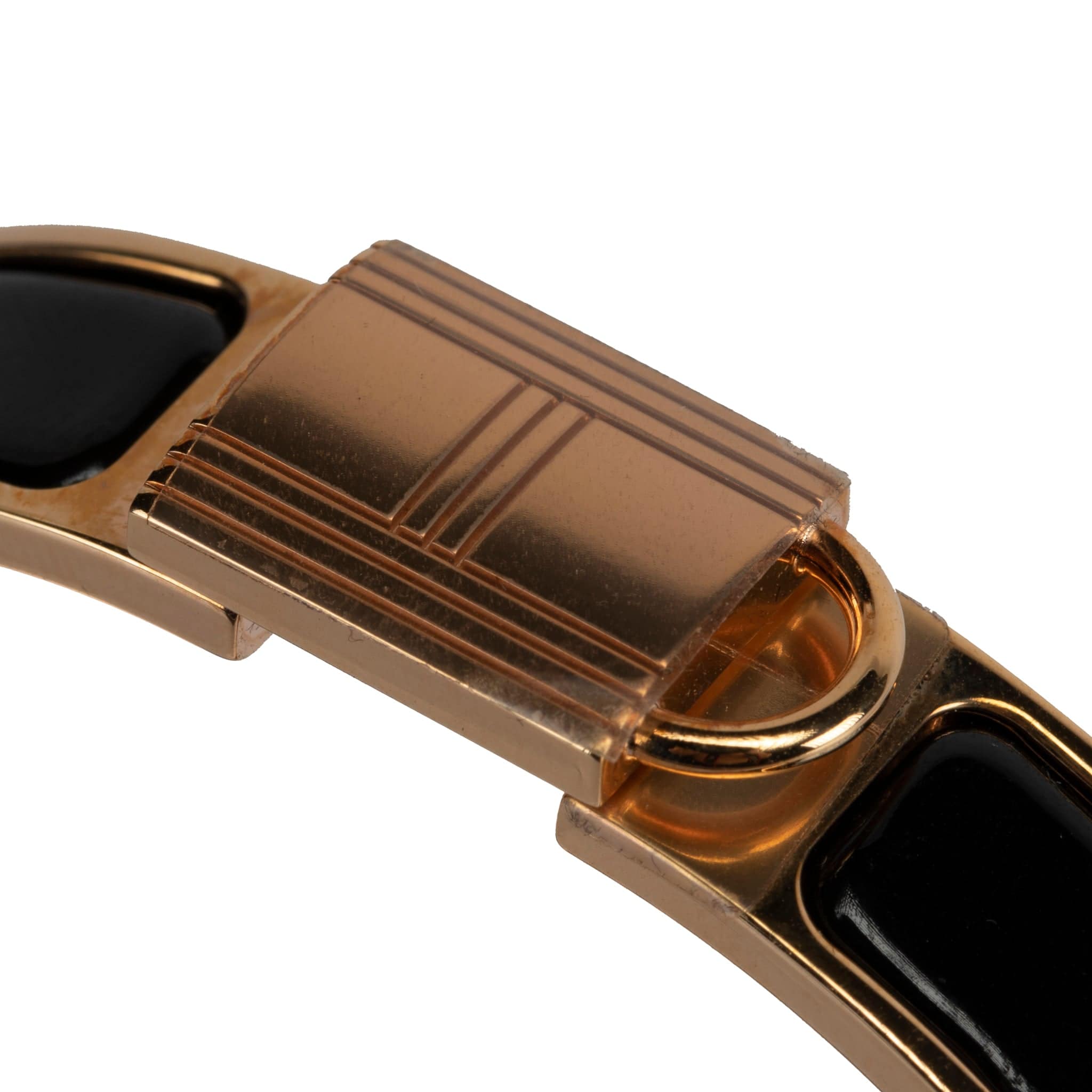 HERMES BLACK CLIC CADENAS BRACELET BLACK & ROSE GOLD - On Repeat