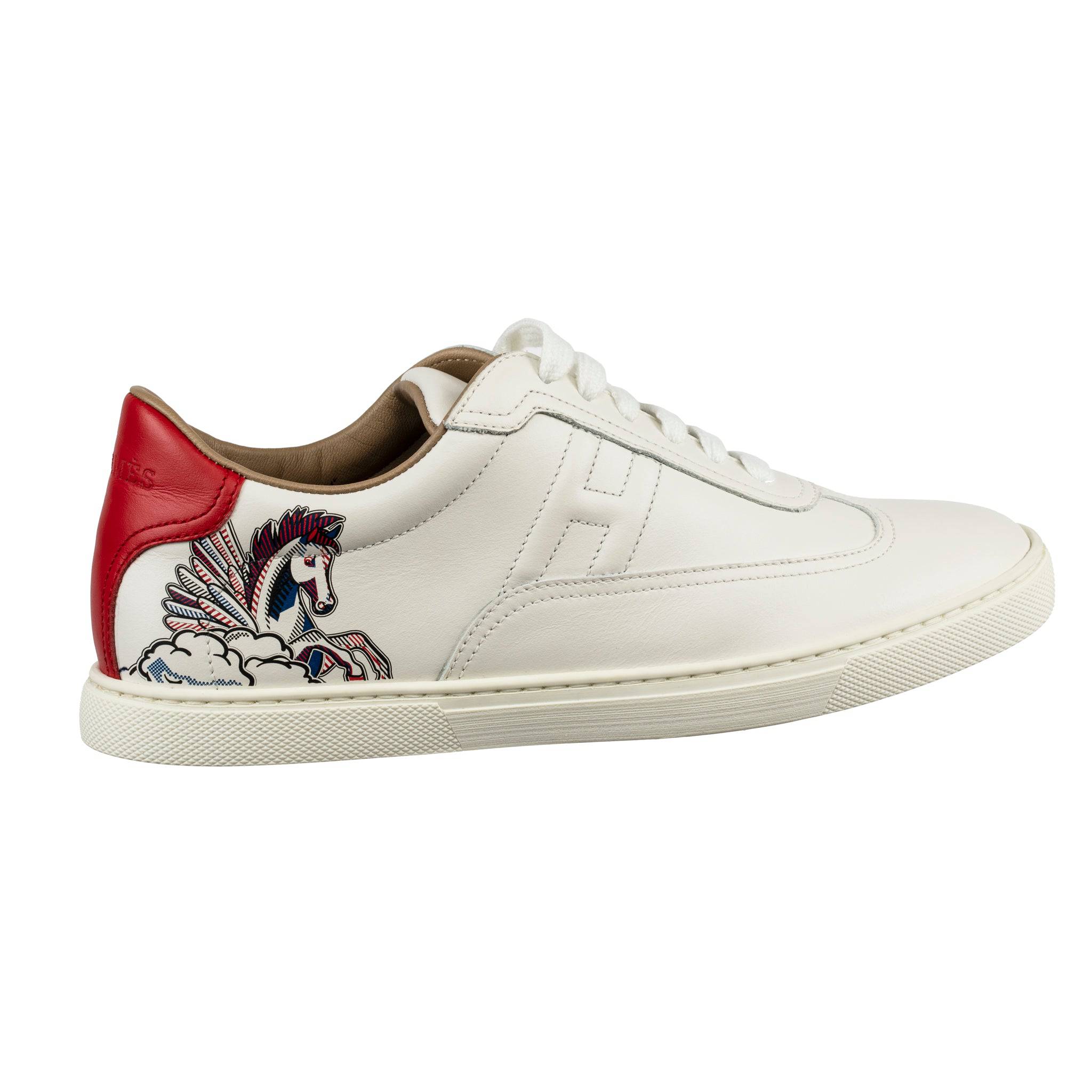 HERMES QUICKER SNEAKER WITH PEGASUS DESIGN 37.5 FR - On Repeat