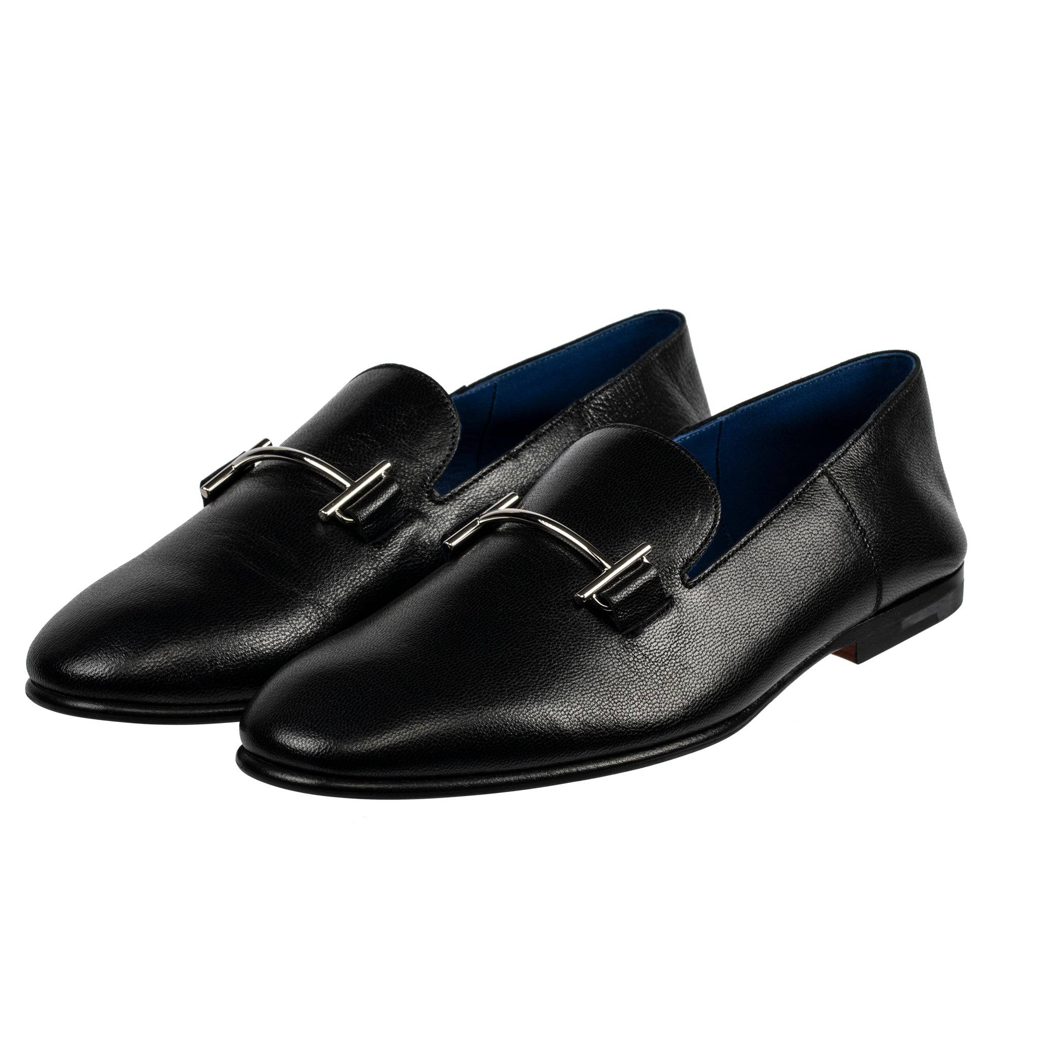 HERMES SAGA LOAFER BLACK & BLUE ELECTRIC PALLADIUM HARDWARE 40 FR - On Repeat