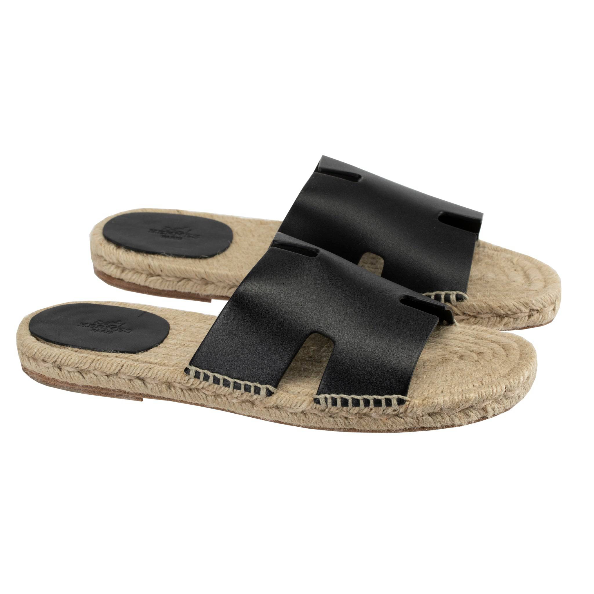 HERMES ANTIGUA ESPADRILLE BLACK - On Repeat