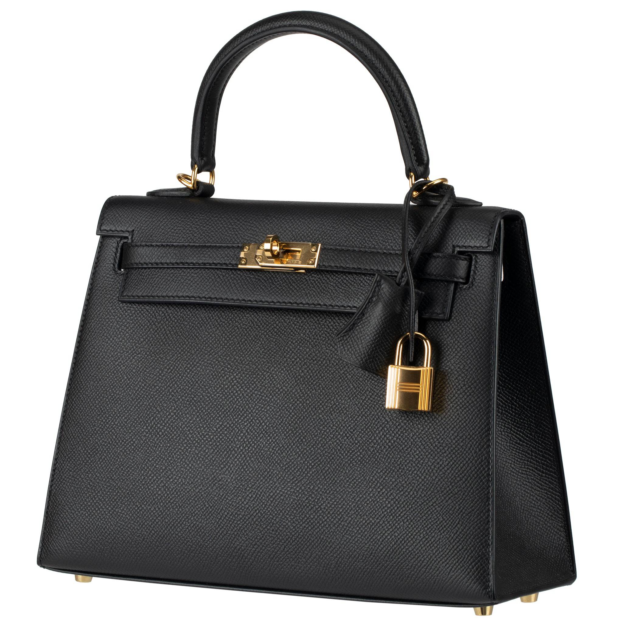 HERMES KELLY 25CM SELLIER BLACK EPSOM LEATHER GOLD HARDWARE - On Repeat