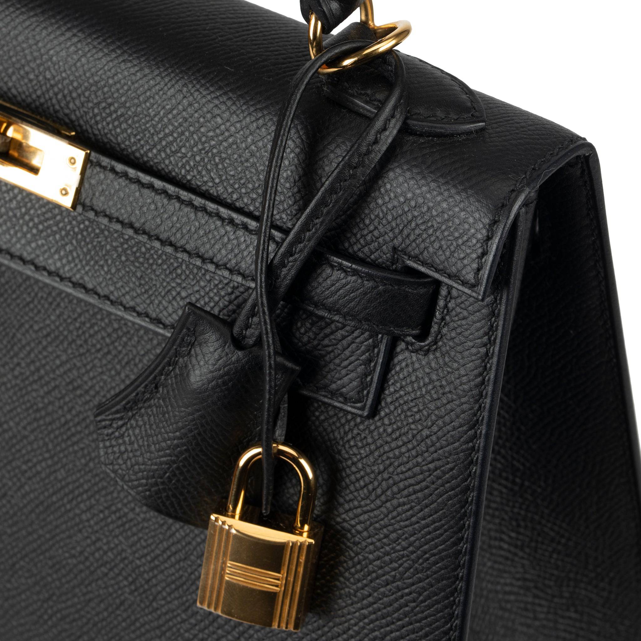 HERMES KELLY 25CM SELLIER BLACK EPSOM LEATHER GOLD HARDWARE - On Repeat