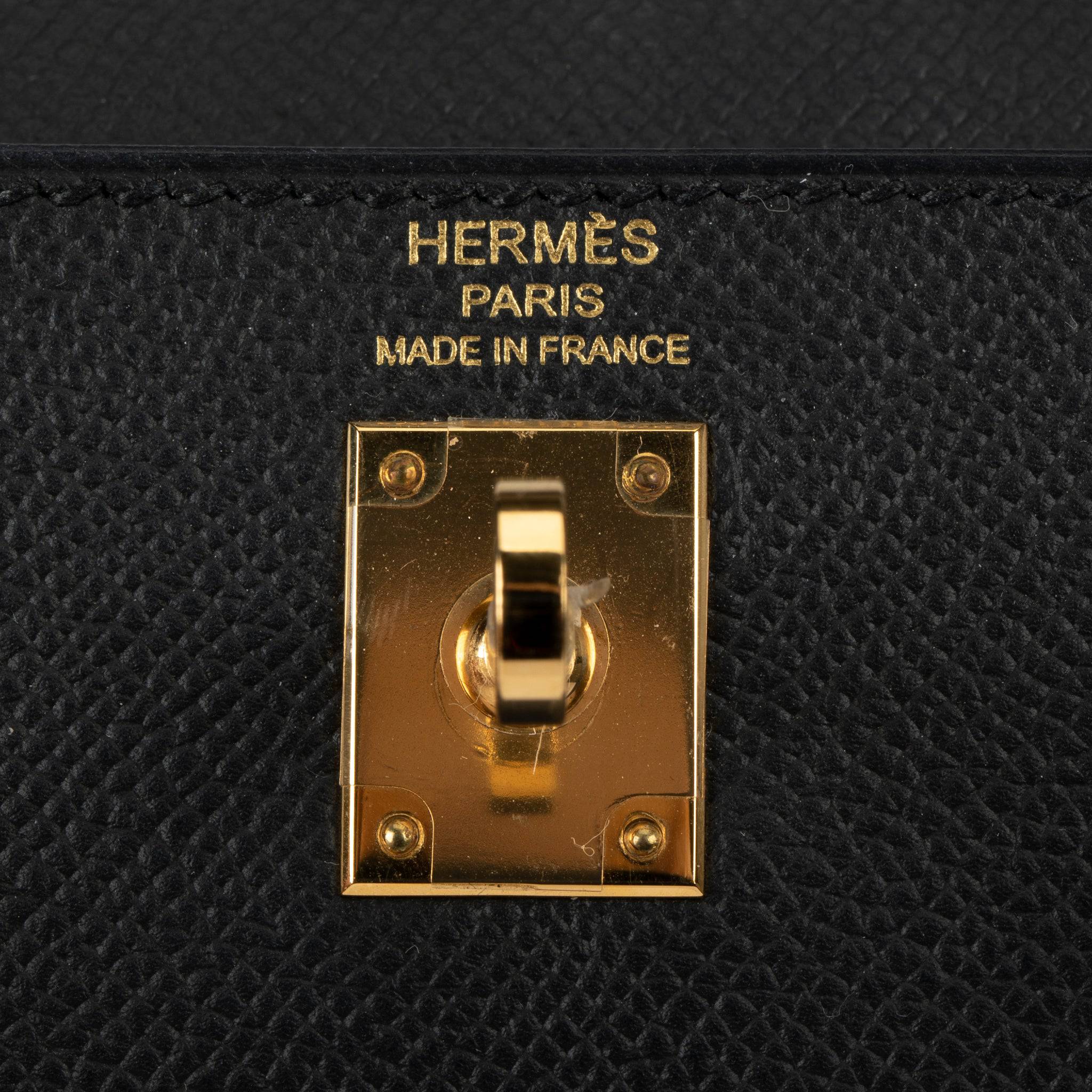 HERMES KELLY 25CM SELLIER BLACK EPSOM LEATHER GOLD HARDWARE - On Repeat