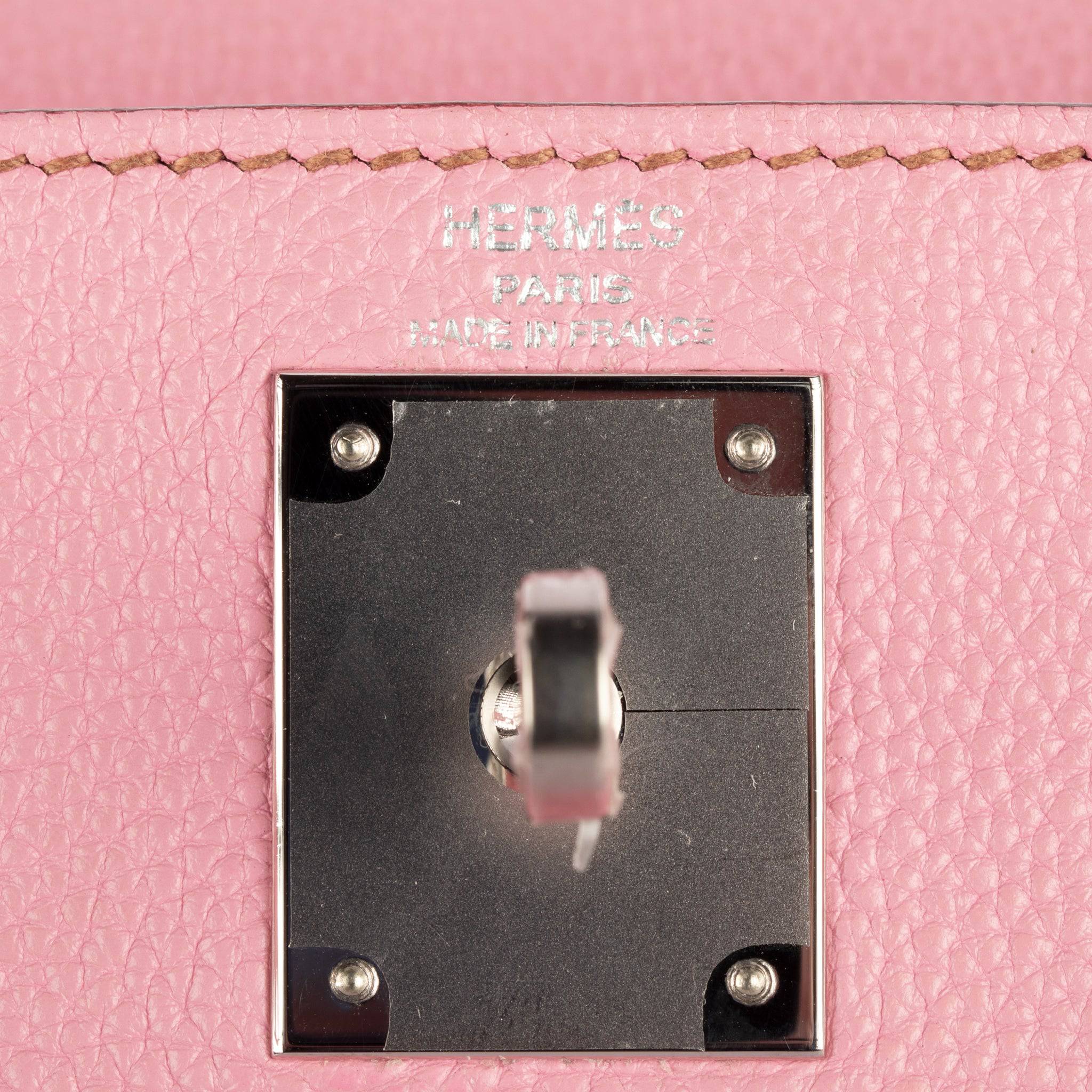 HERMES KELLY 28CM BUBBLEGUM TOGO LEATHER PALLADIUM HARDWARE - On Repeat