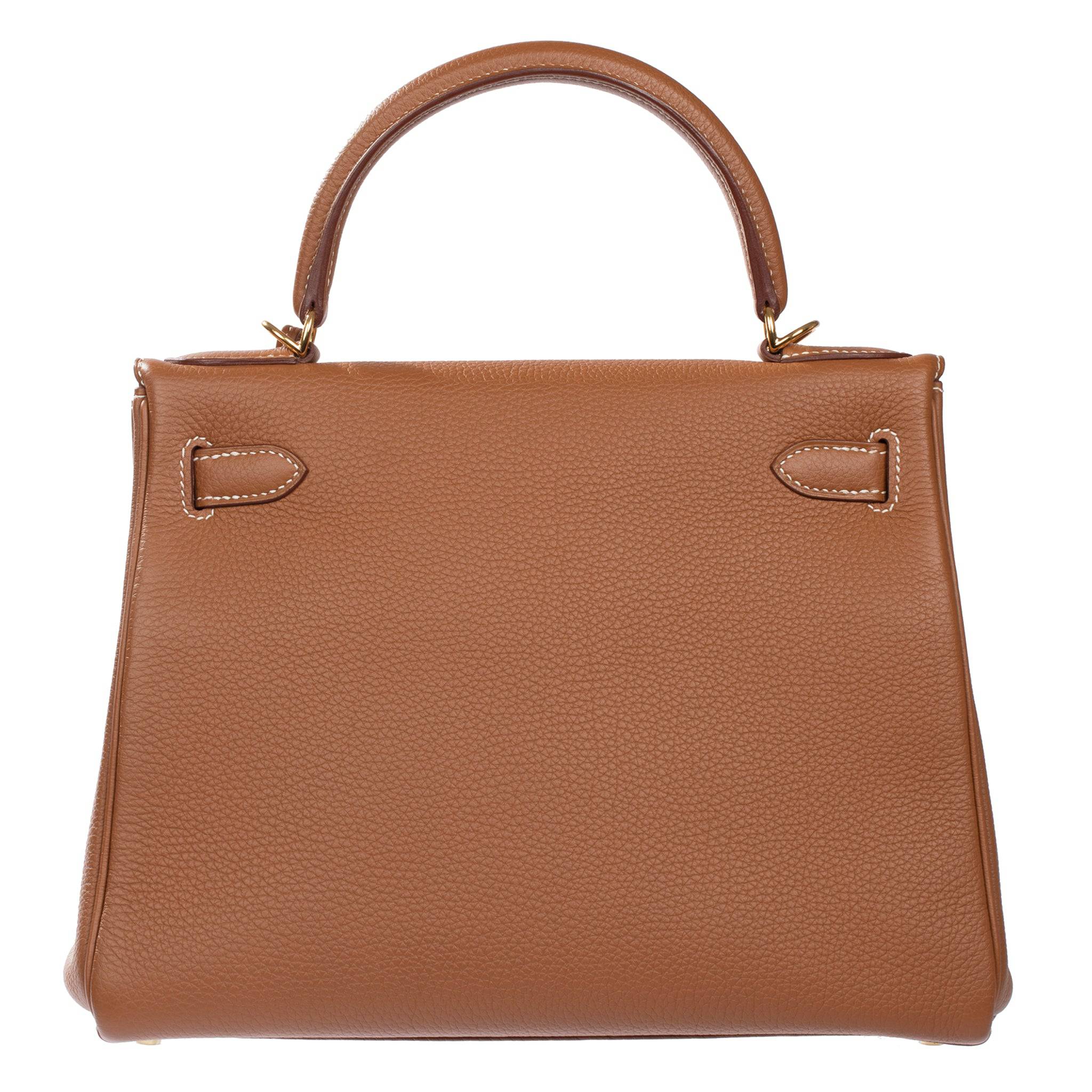 HERMES KELLY 28CM GOLD TOGO LEATHER GOLD HARDWARE - On Repeat