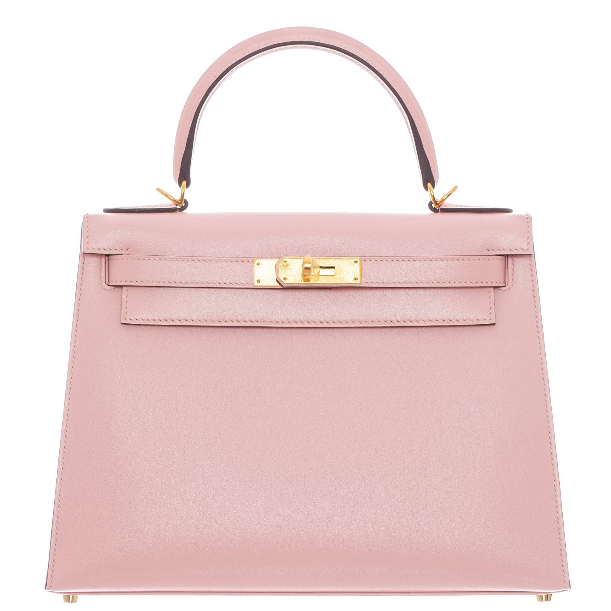 HERMES KELLY 28CM ROSE SAKURA TADELAKT LEATHER GOLD HARDWARE - On Repeat