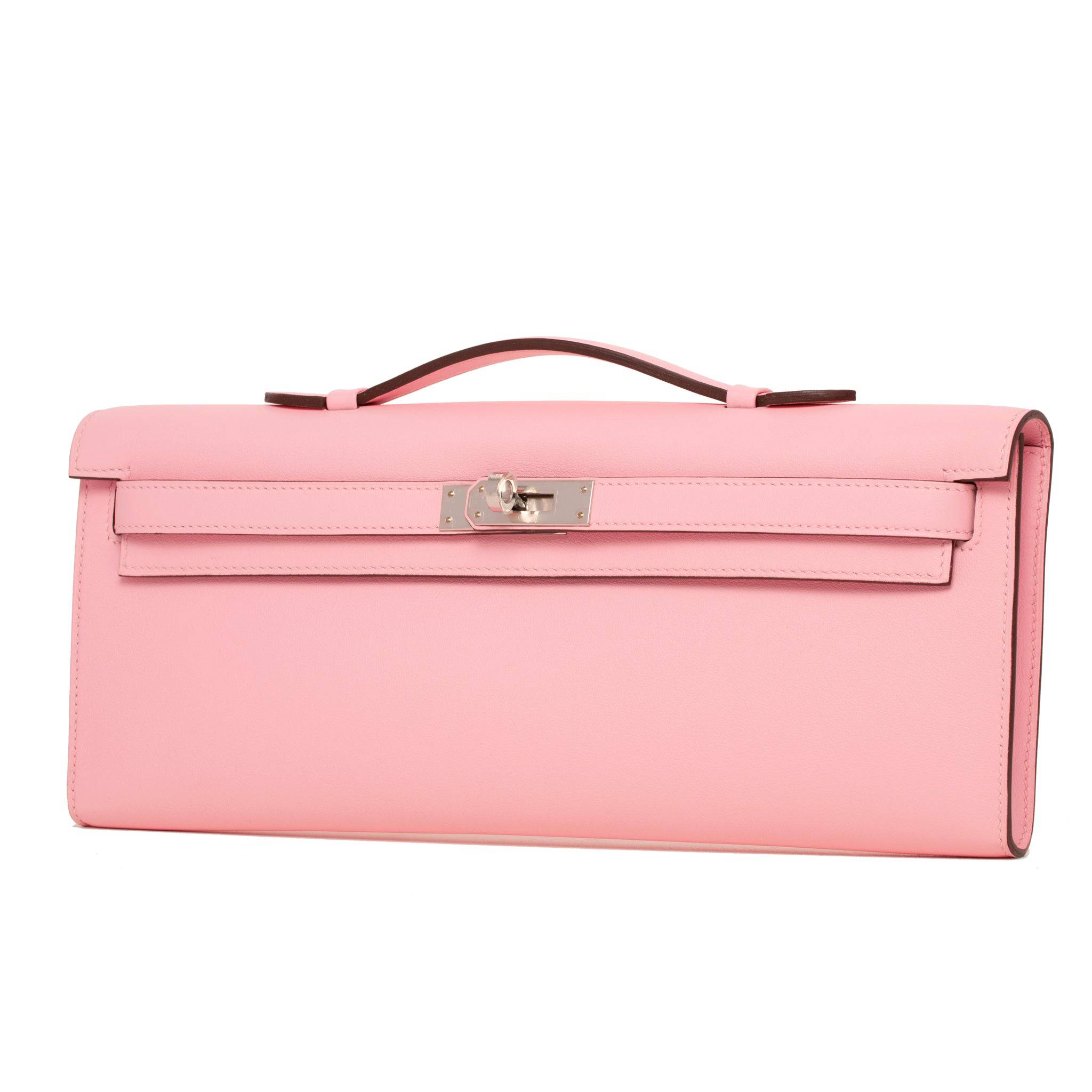 HERMES KELLY CUT ROSE SAKURA SWIFT LEATHER PALLADIUM HARDWARE - On Repeat