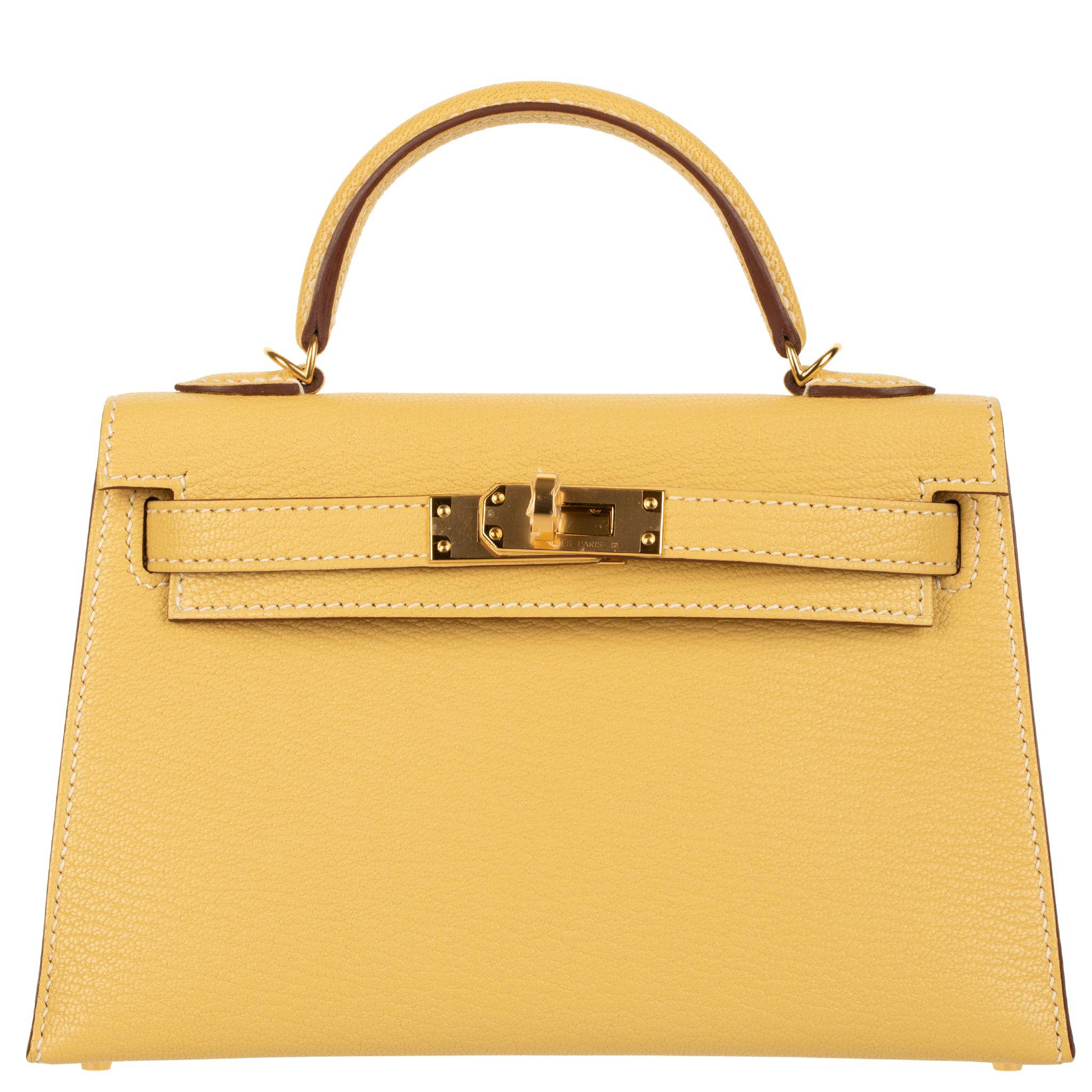 HERMES MINI KELLY II FOIN CHEVRE LEATHER GOLD HARDWARE - On Repeat