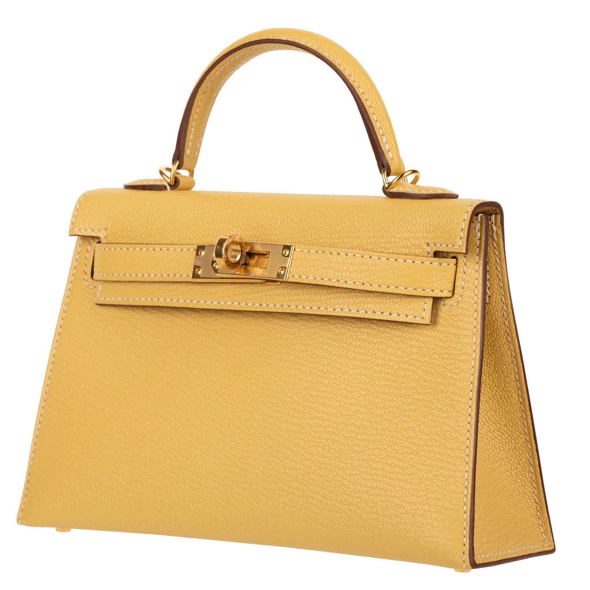 HERMES MINI KELLY II FOIN CHEVRE LEATHER GOLD HARDWARE - On Repeat