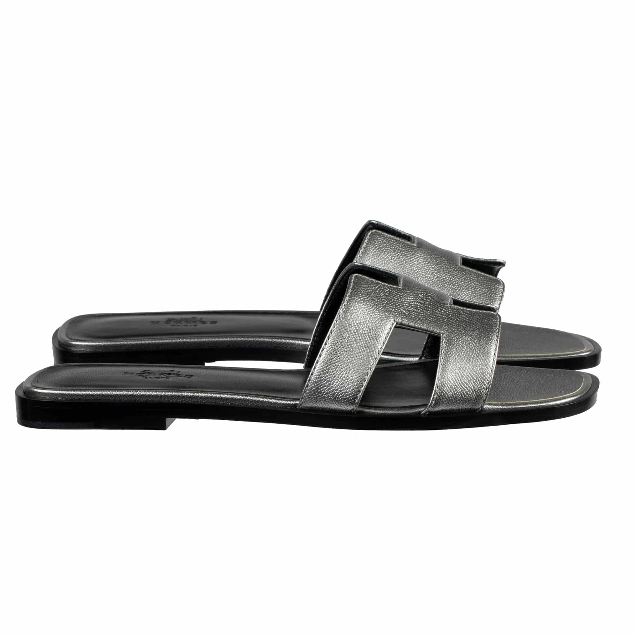 HERMES ORAN METALLIC SILVER EPSOM LEATHER 37 FR - On Repeat