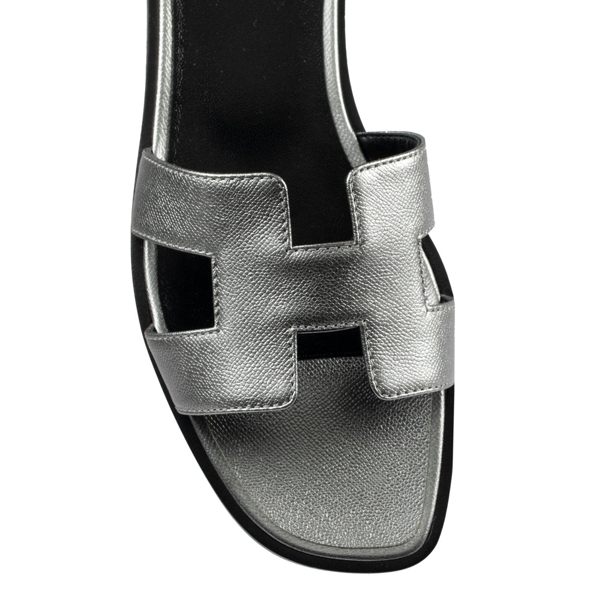 HERMES ORAN METALLIC SILVER EPSOM LEATHER 37 FR - On Repeat