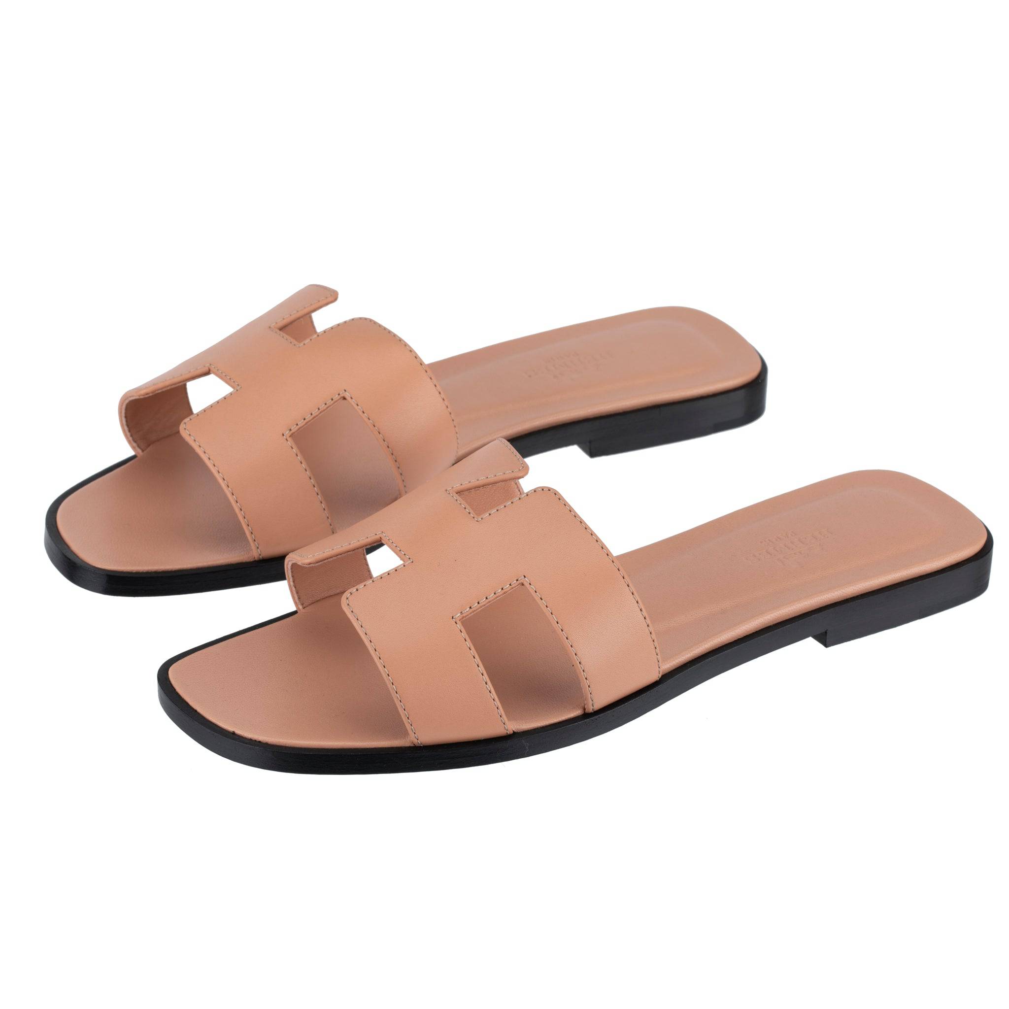 HERMES ORAN SANDAL ROSE GRANIT SMOOTH LEATHER 37 FR - On Repeat