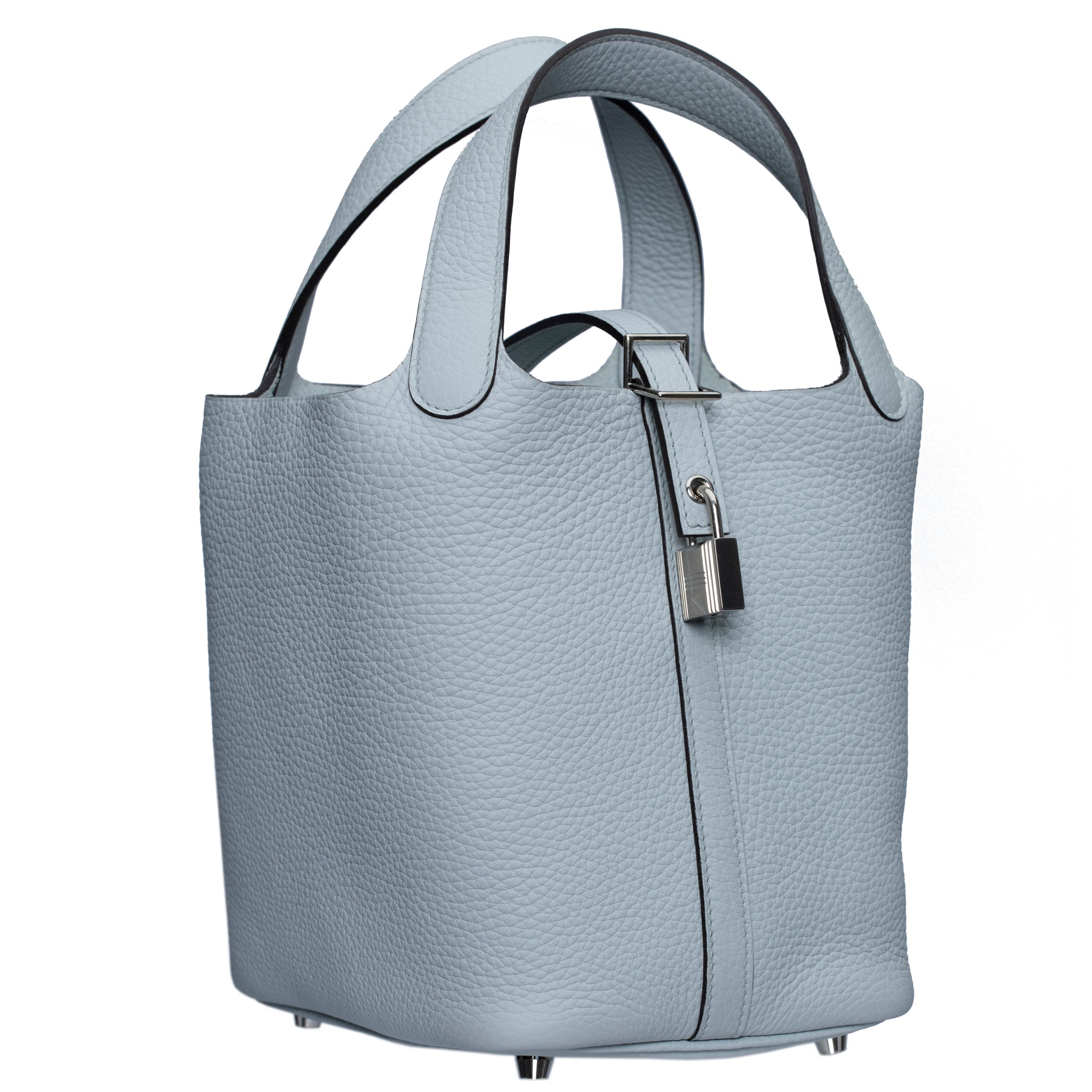 HERMES PICOTIN 18CM BLUE PALE CLEMENCE LEATHER PALLADIUM HARDWARE - On Repeat