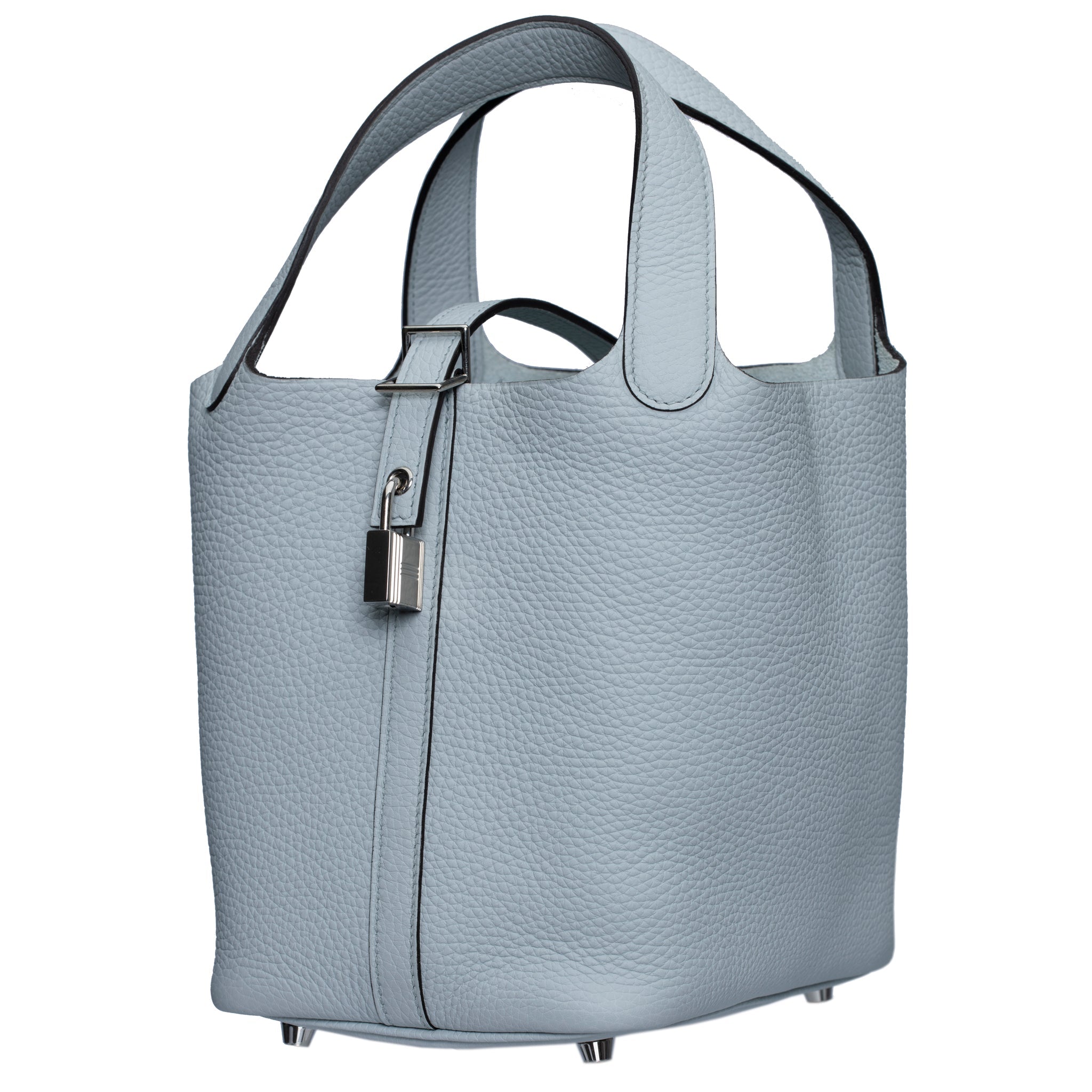 HERMES PICOTIN 18CM BLUE PALE CLEMENCE LEATHER PALLADIUM HARDWARE - On Repeat