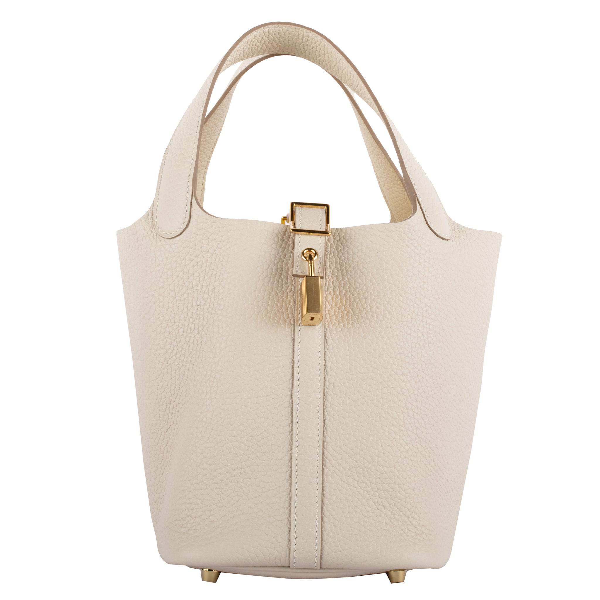 HERMES PICOTIN 18CM CRAIE CLEMENCE LEATHER GOLD HARDWARE - On Repeat