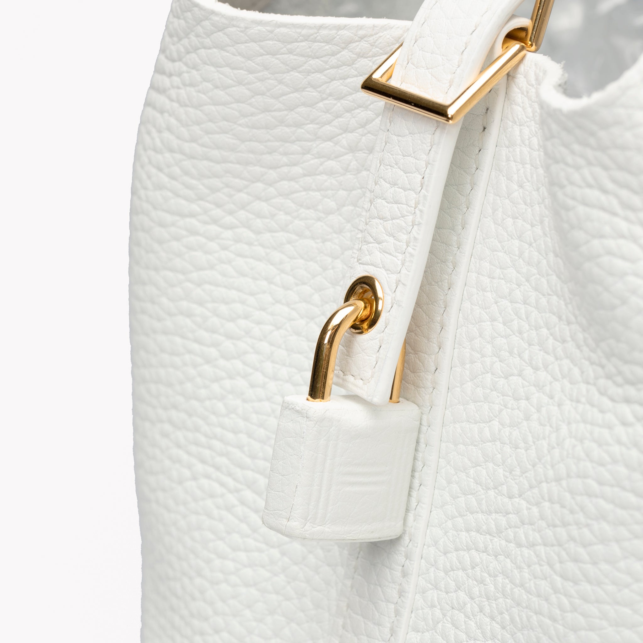 HERMES PICOTIN 18CM WHITE CLEMENCE LEATHER GOLD HARDWARE - On Repeat