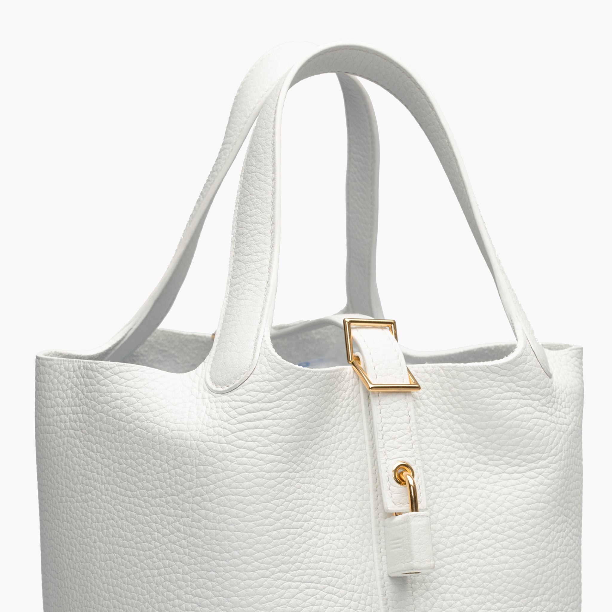 HERMES PICOTIN 18CM WHITE CLEMENCE LEATHER GOLD HARDWARE - On Repeat