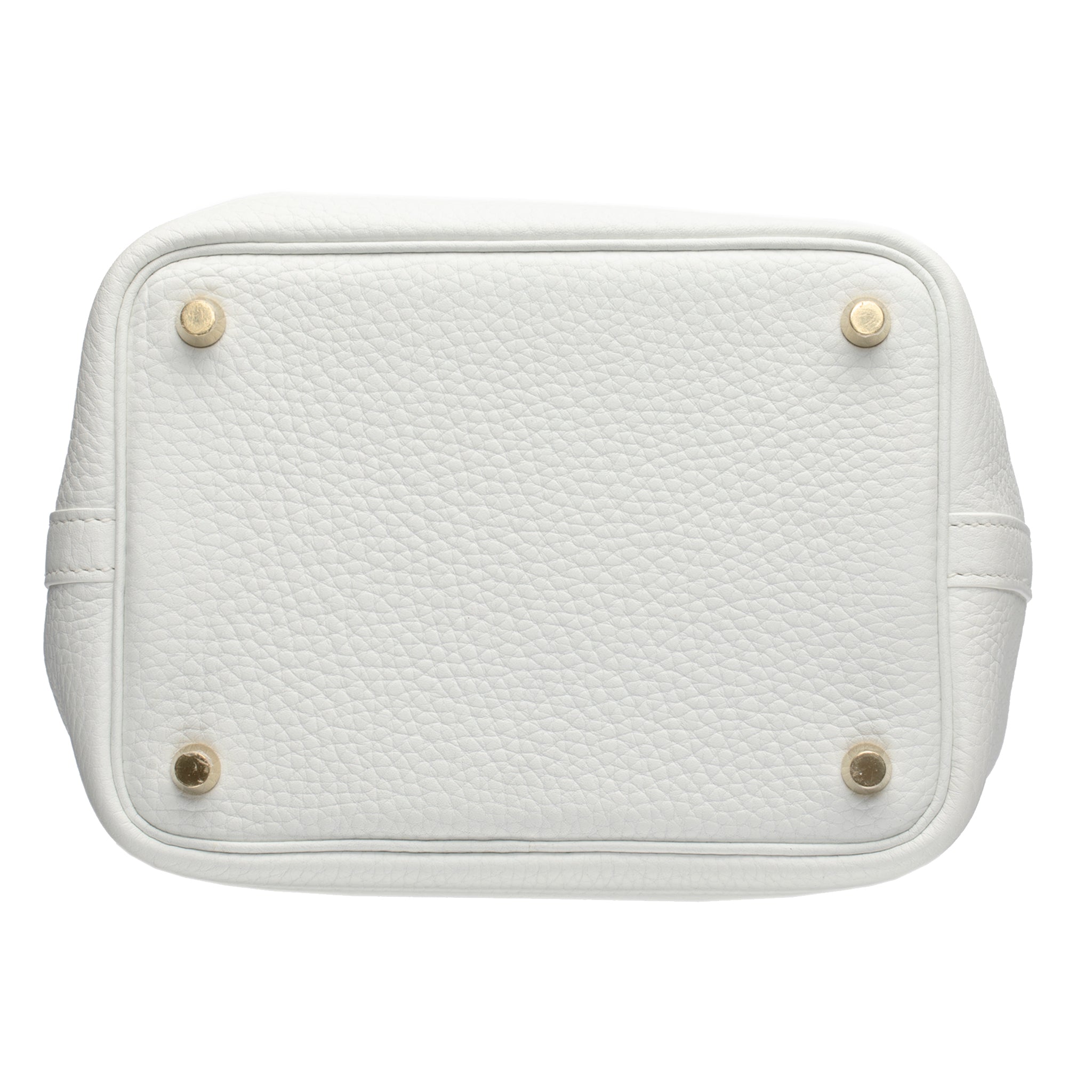 HERMES PICOTIN 18CM WHITE CLEMENCE LEATHER GOLD HARDWARE - On Repeat