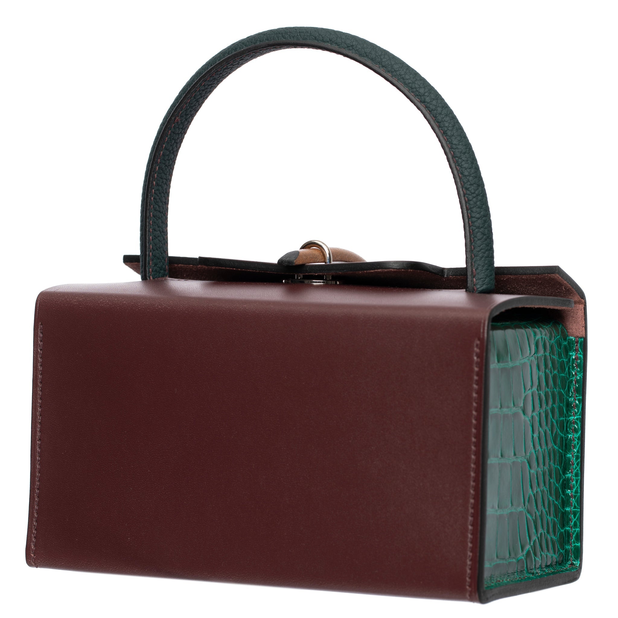 HERMES PETIT H LIMITED EDITION HANDBAG BORDEAUX, EMERALD, ROUGE H & GREEN PALLADIUM HARDWARE - On Repeat