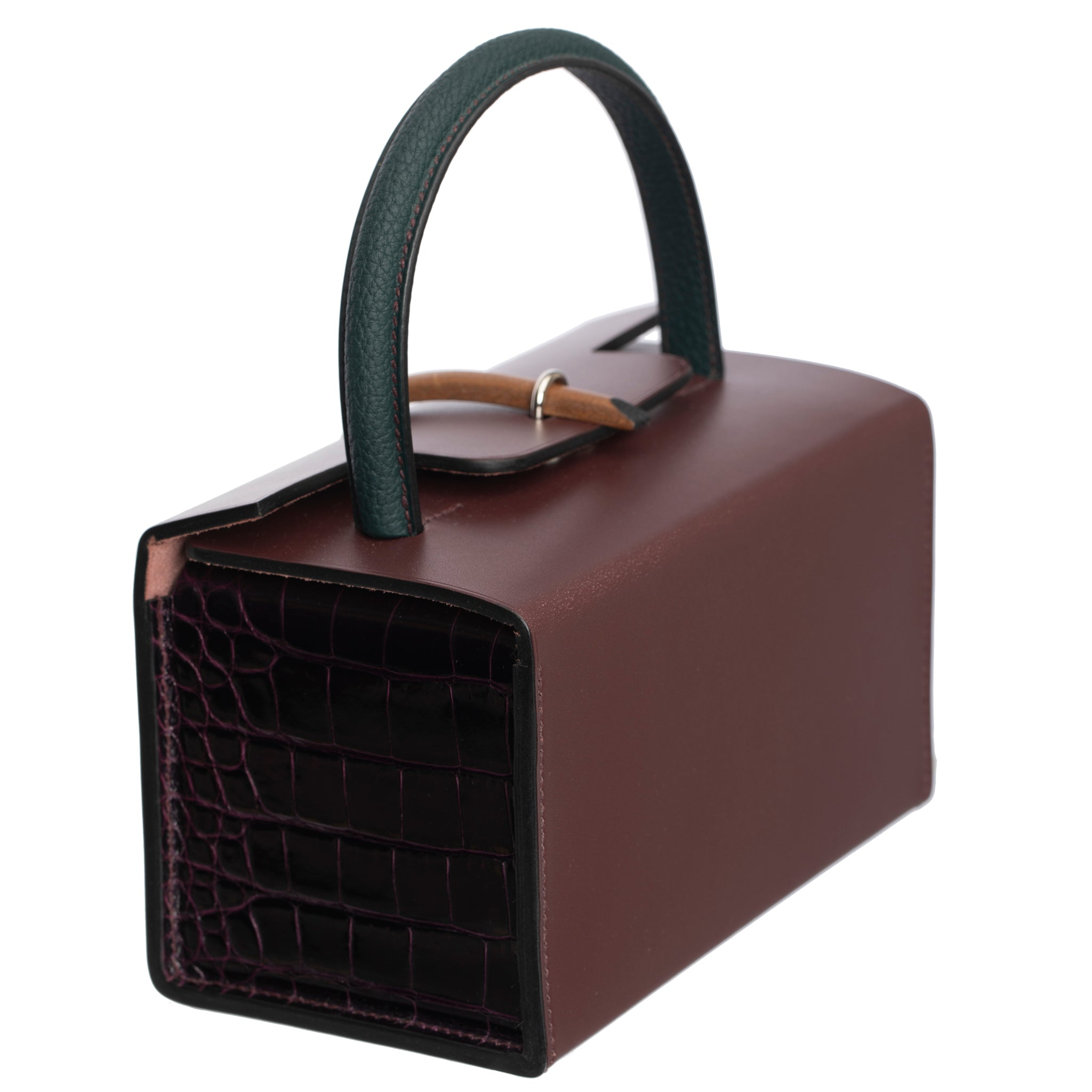 HERMES PETIT H LIMITED EDITION HANDBAG BORDEAUX, EMERALD, ROUGE H & GREEN PALLADIUM HARDWARE - On Repeat