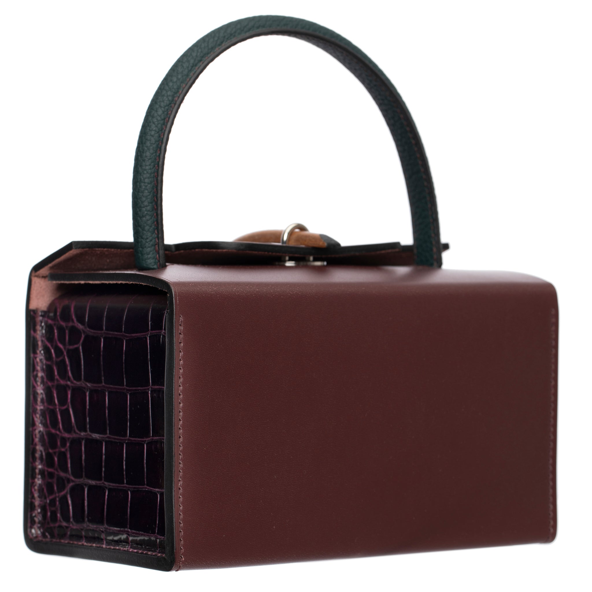 HERMES PETIT H LIMITED EDITION HANDBAG BORDEAUX, EMERALD, ROUGE H & GREEN PALLADIUM HARDWARE - On Repeat