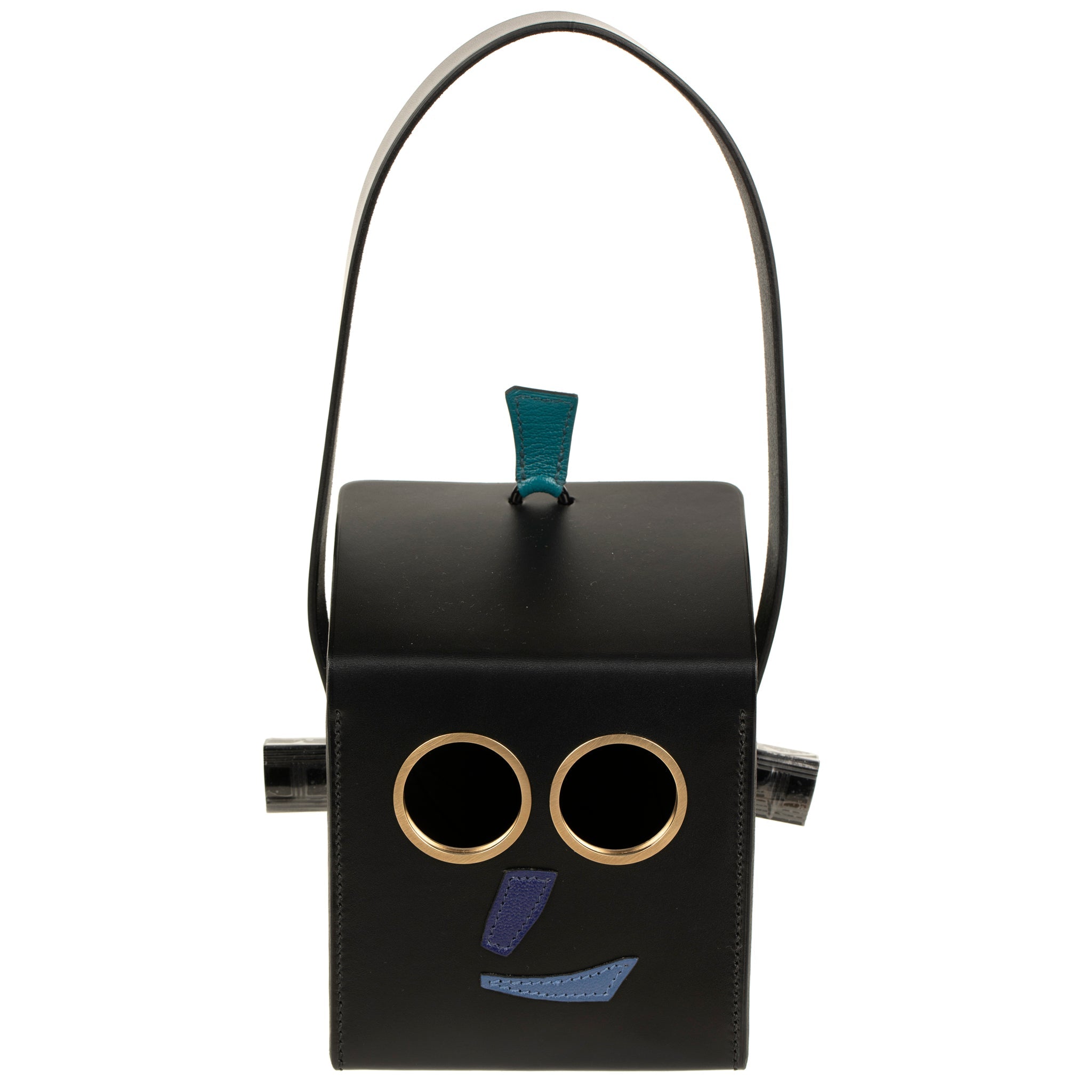 HERMES PETIT H LIMITED EDITION ROBOT HANDBAG BLACK, EMERALD, ELECTRIC BLUE & ENCRE SO BLACK HARDWARE - On Repeat