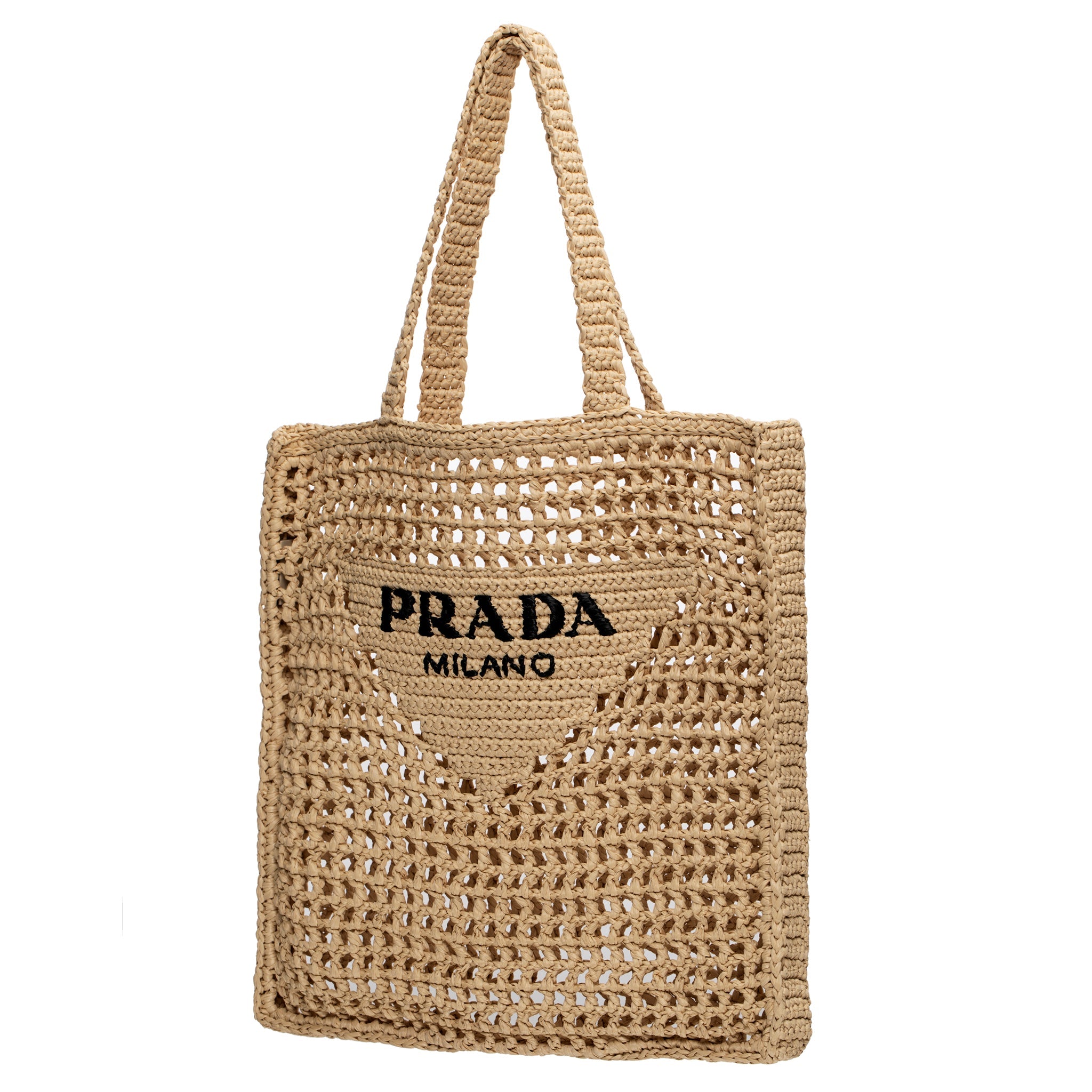 PRADA TAN RAFFIA TOTE BAG - On Repeat