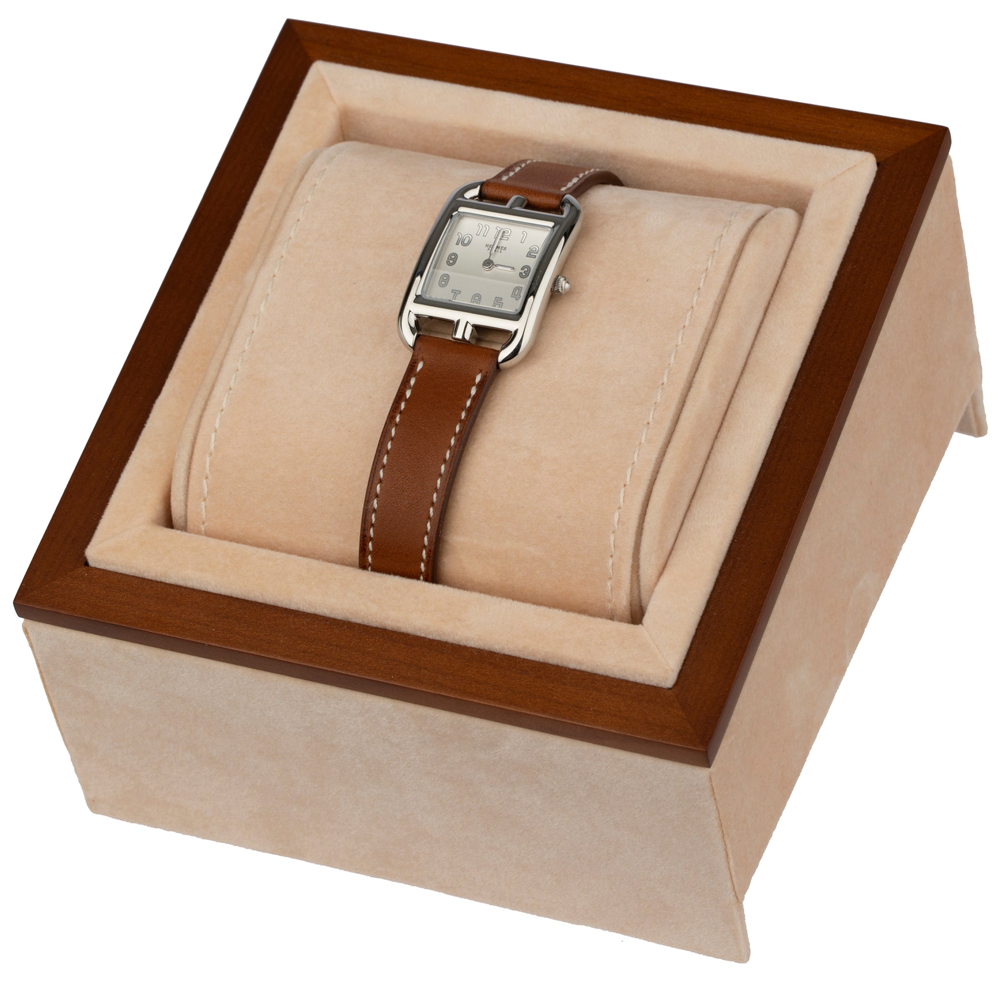 Hermes Cape Cod Watch Double Tour Fauve Barenia Palladium Hardware - On Repeat