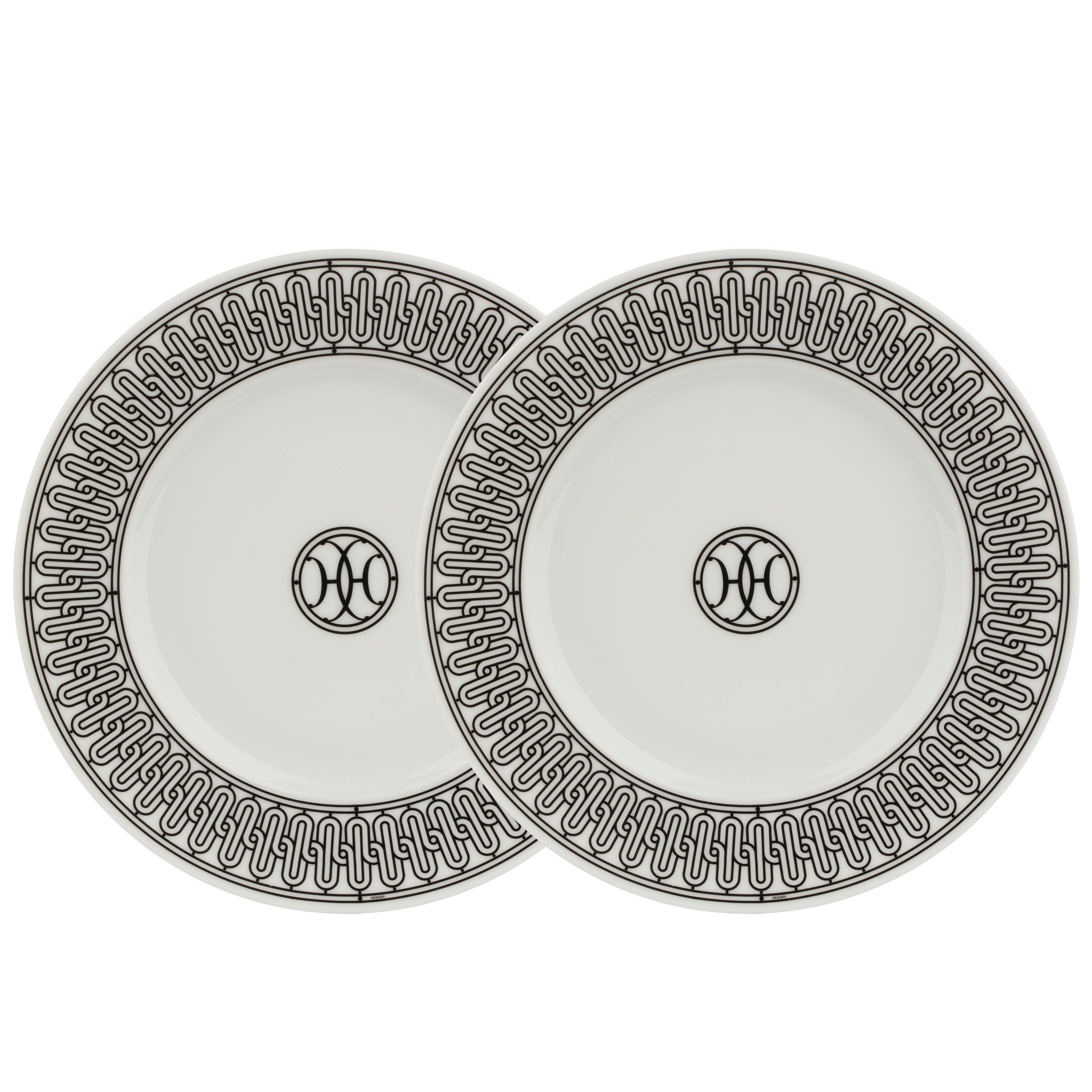 Hermes H Deco Dessert Plate White & Black - On Repeat