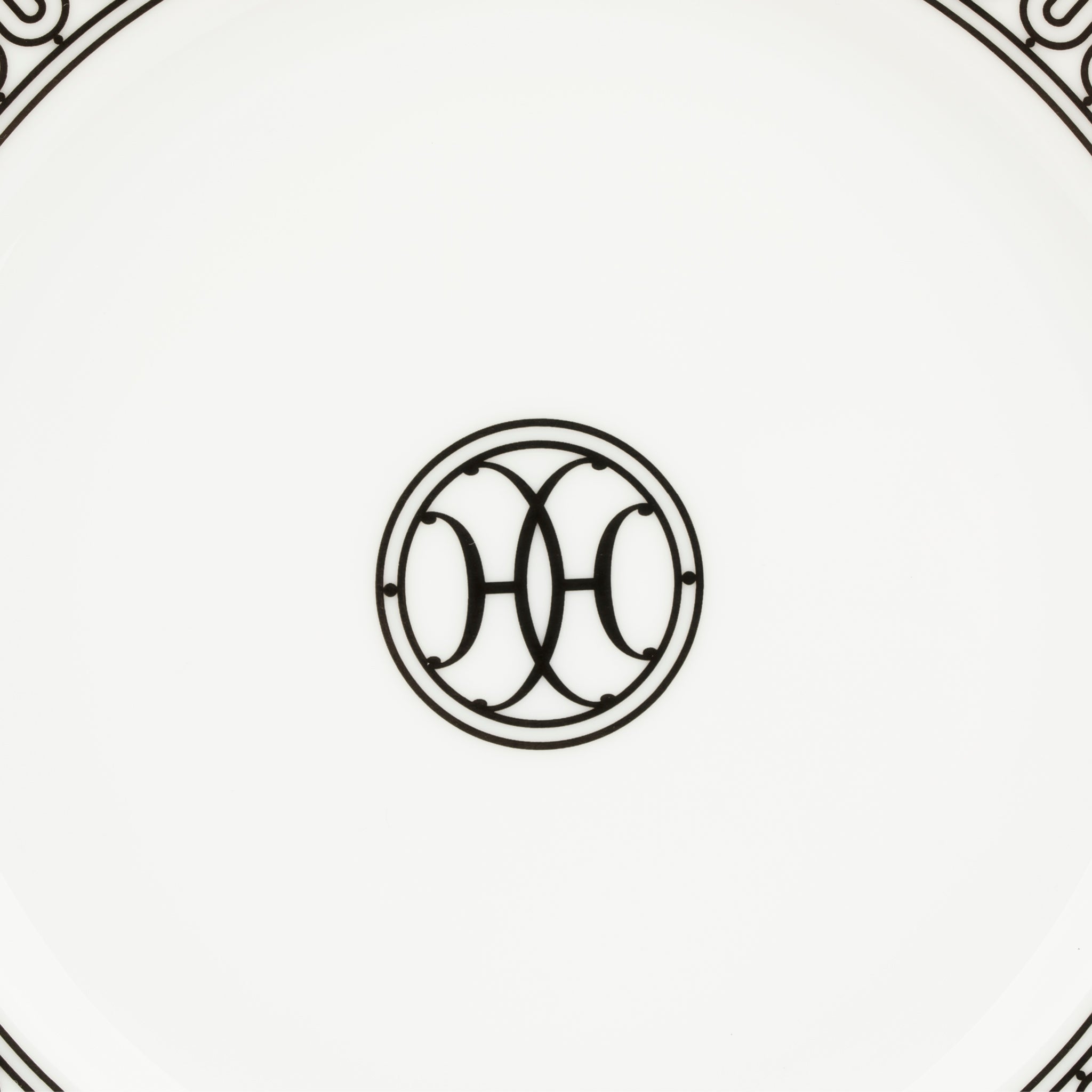 Hermes H Deco Dessert Plate White & Black - On Repeat