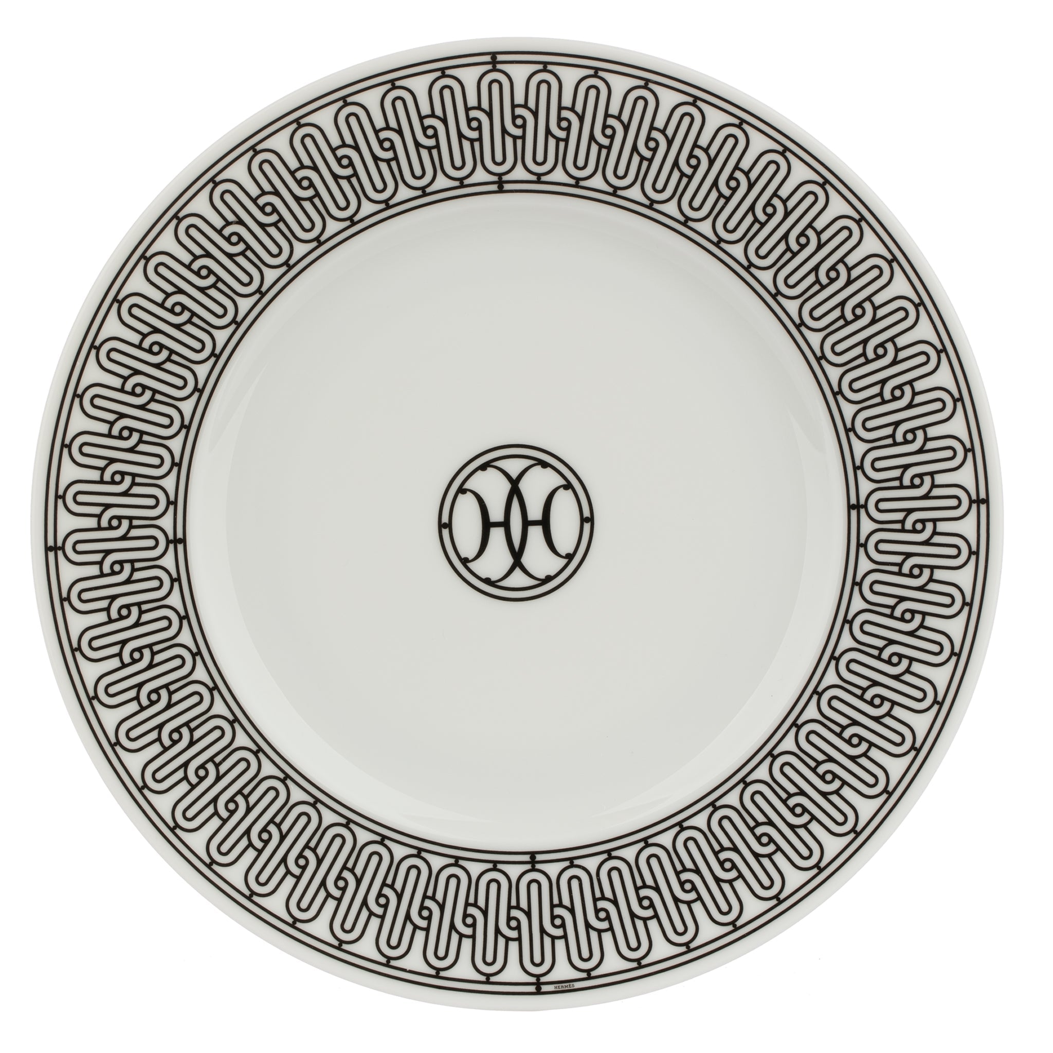 Hermes H Deco Dessert Plate White & Black - On Repeat