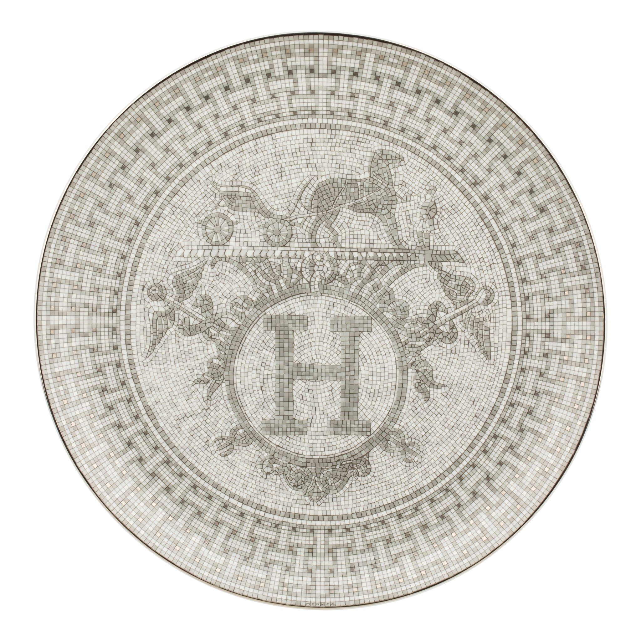 Hermes Mosaique au 24 Platinum Tart Platter