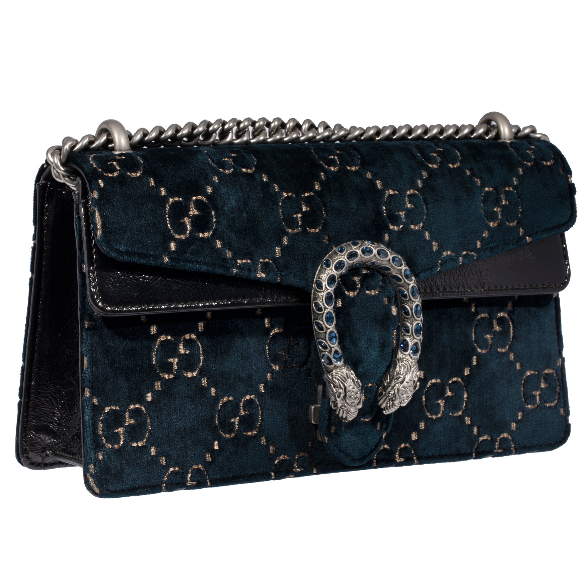 Gucci Dionysus GG Pattern Blue Velvet Shoulder Bag Small - On Repeat