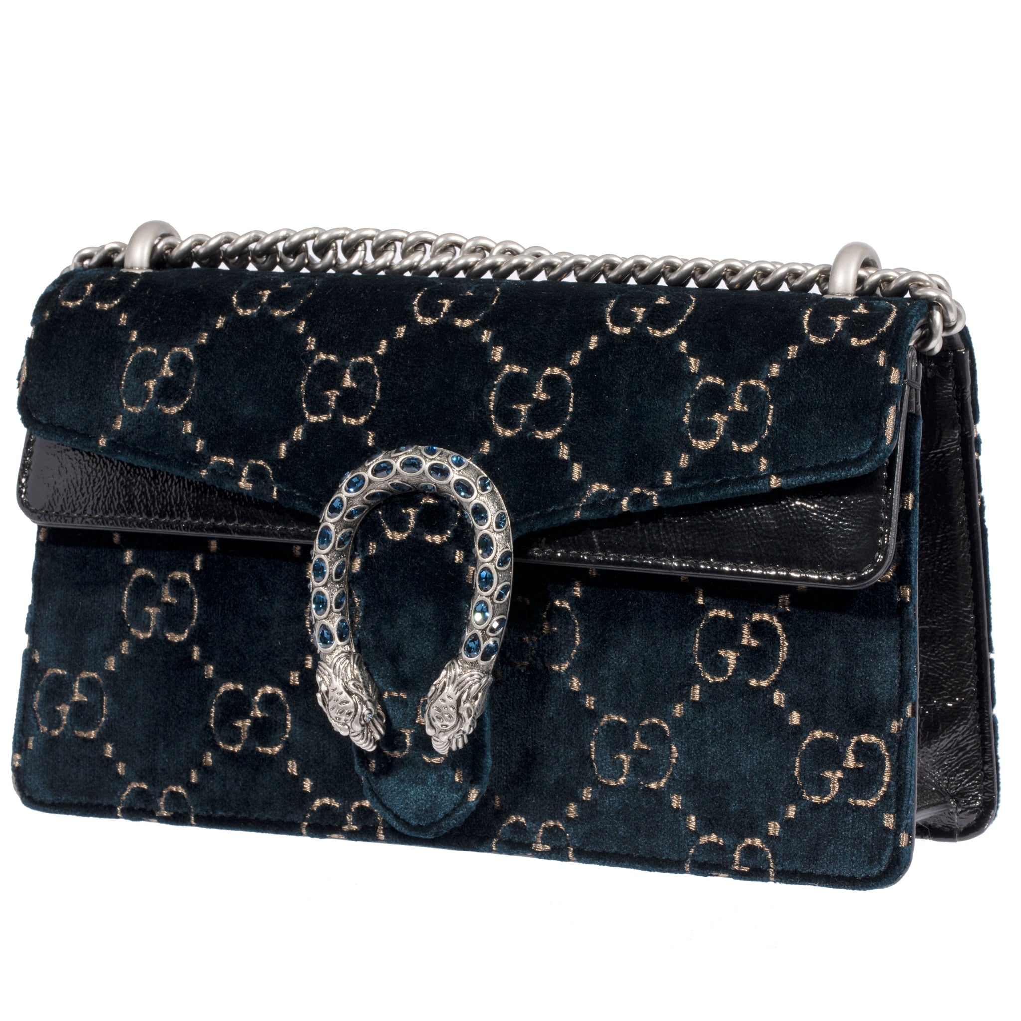 Gucci Dionysus GG Pattern Blue Velvet Shoulder Bag Small - On Repeat