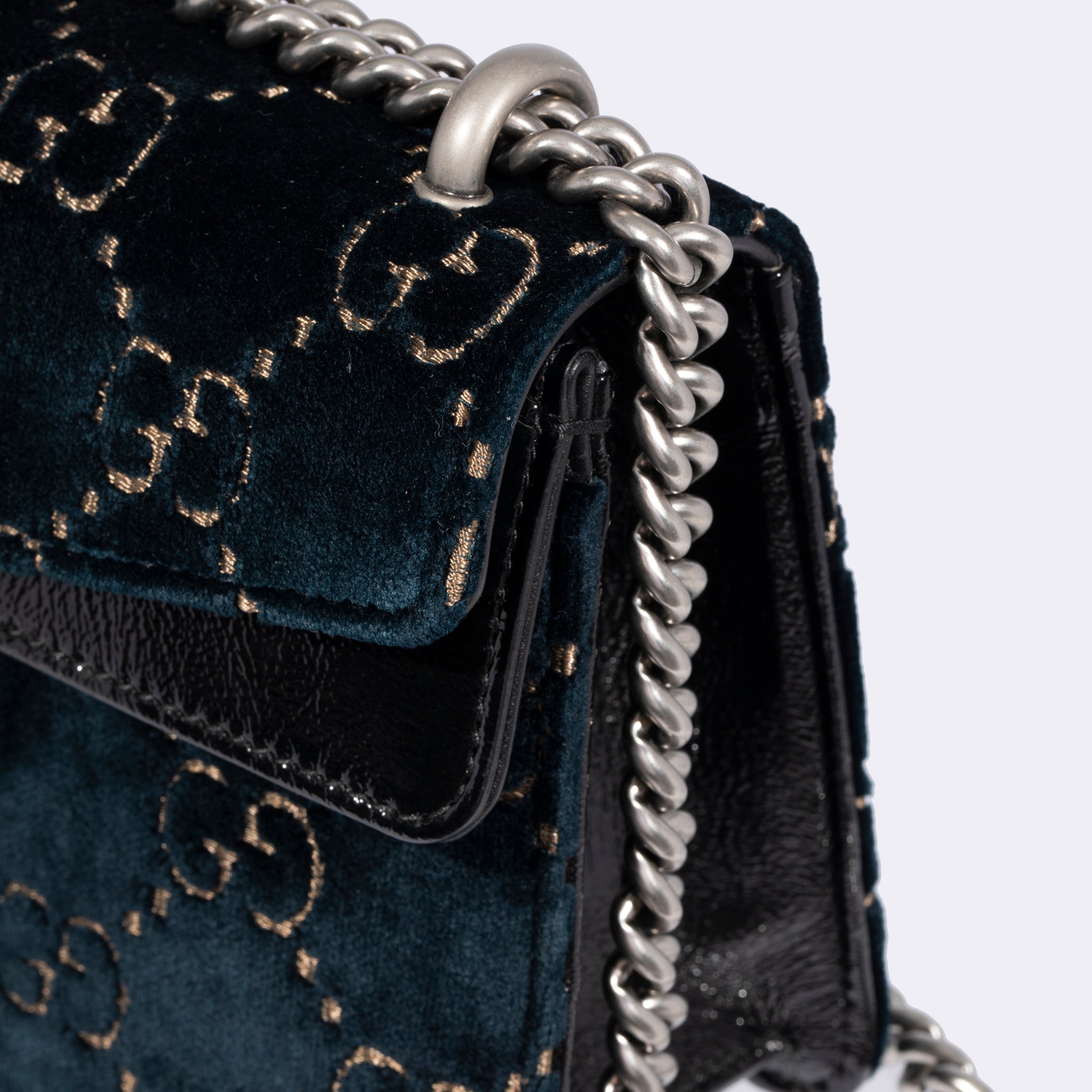 Gucci Dionysus GG Pattern Blue Velvet Shoulder Bag Small - On Repeat