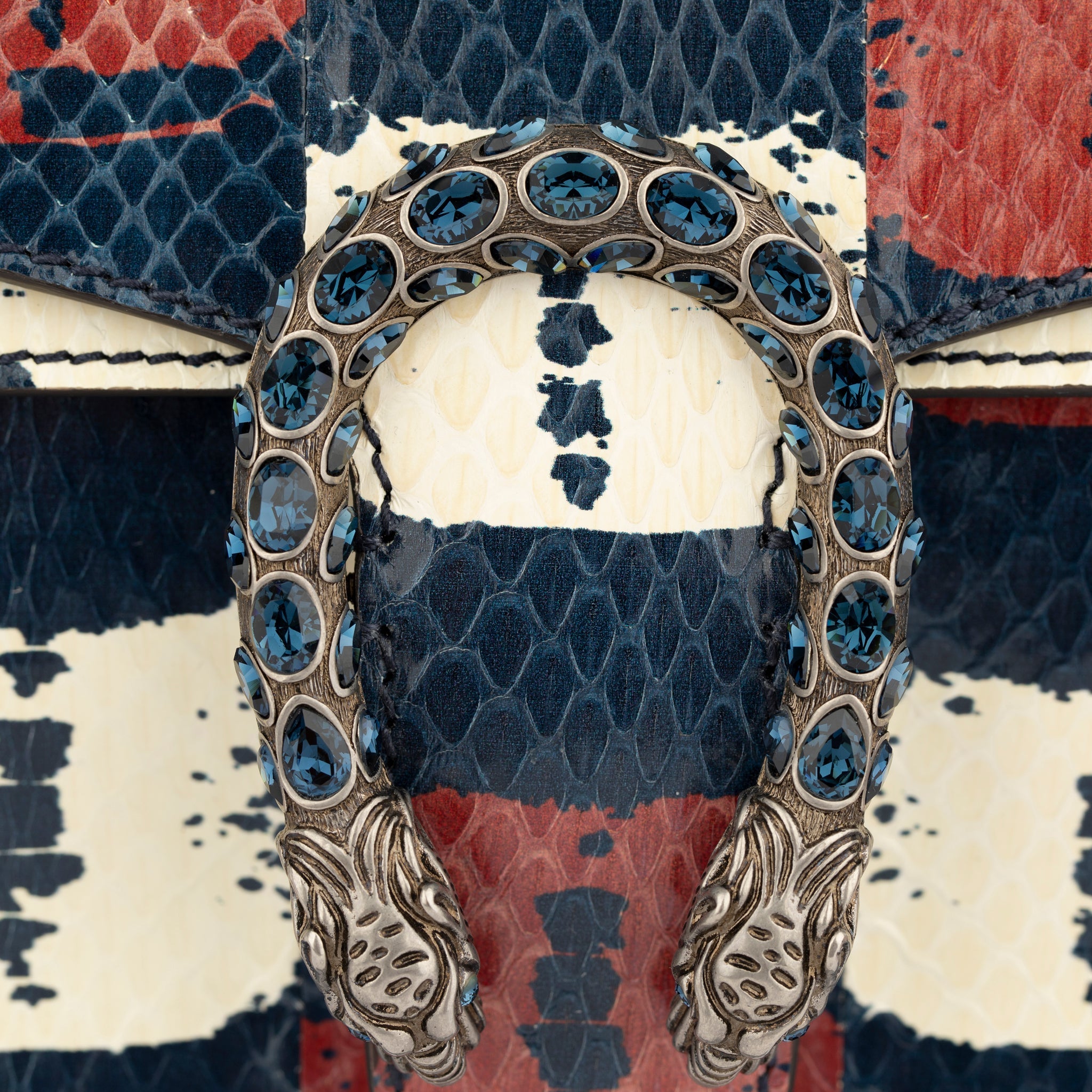 Gucci Dionysus Blue, Red & White Python Shoulder Bag - On Repeat