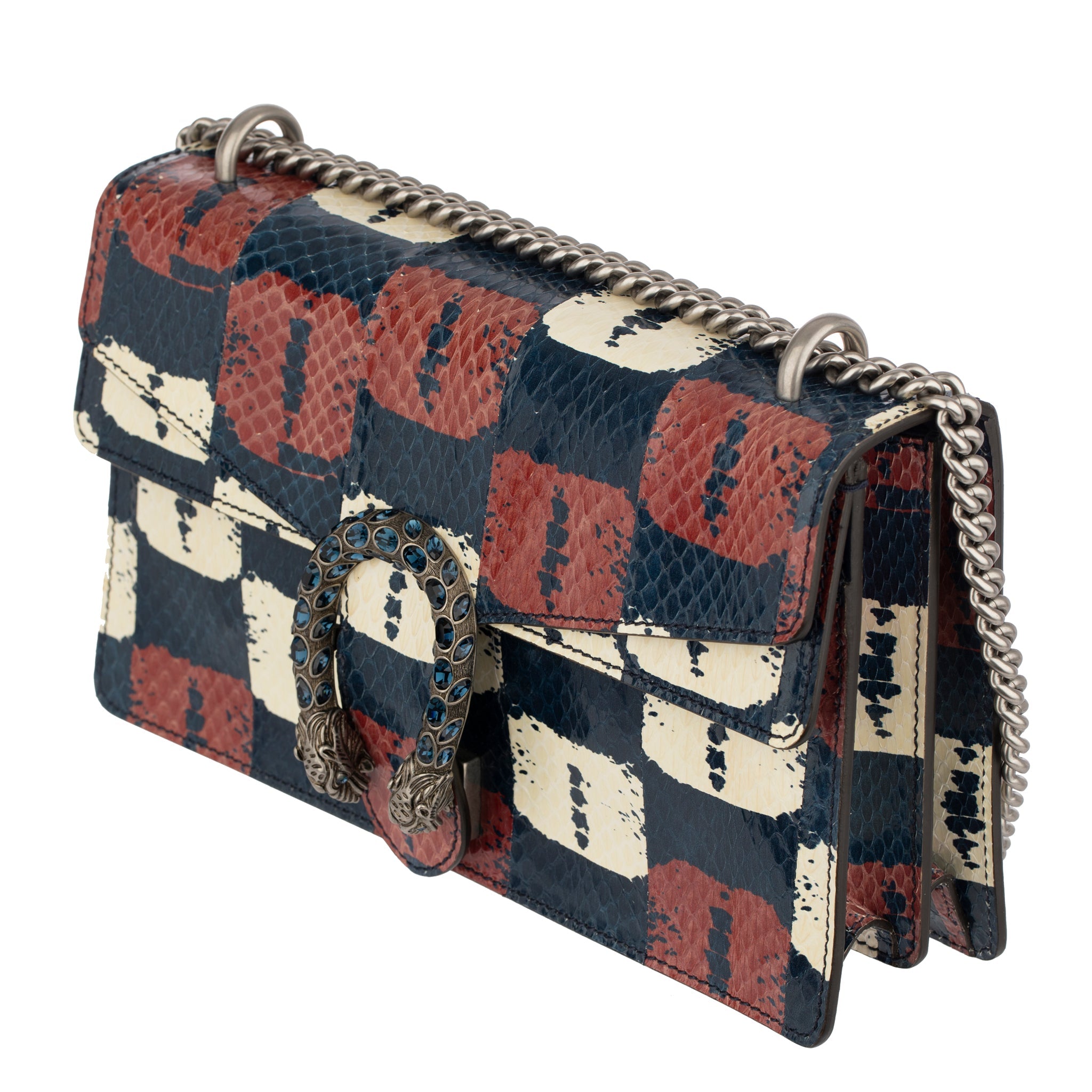 Gucci Dionysus Blue, Red & White Python Shoulder Bag - On Repeat