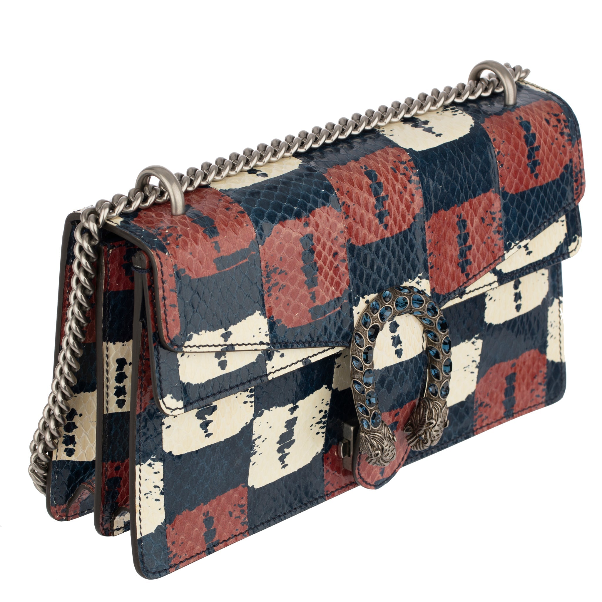 Gucci Dionysus Blue, Red & White Python Shoulder Bag - On Repeat