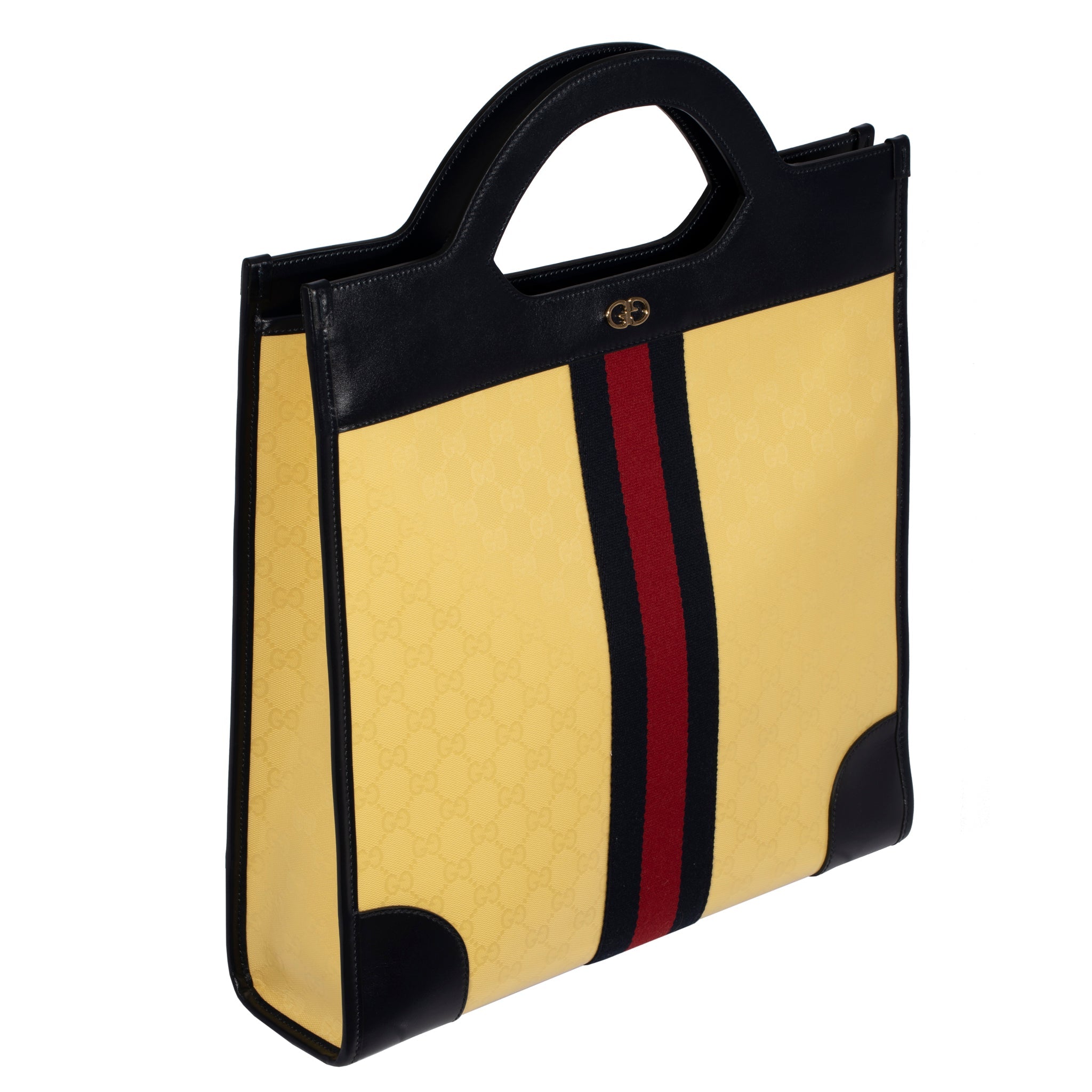 Gucci Ophelia Tote Navy & Yellow Leather & Canvas - On Repeat