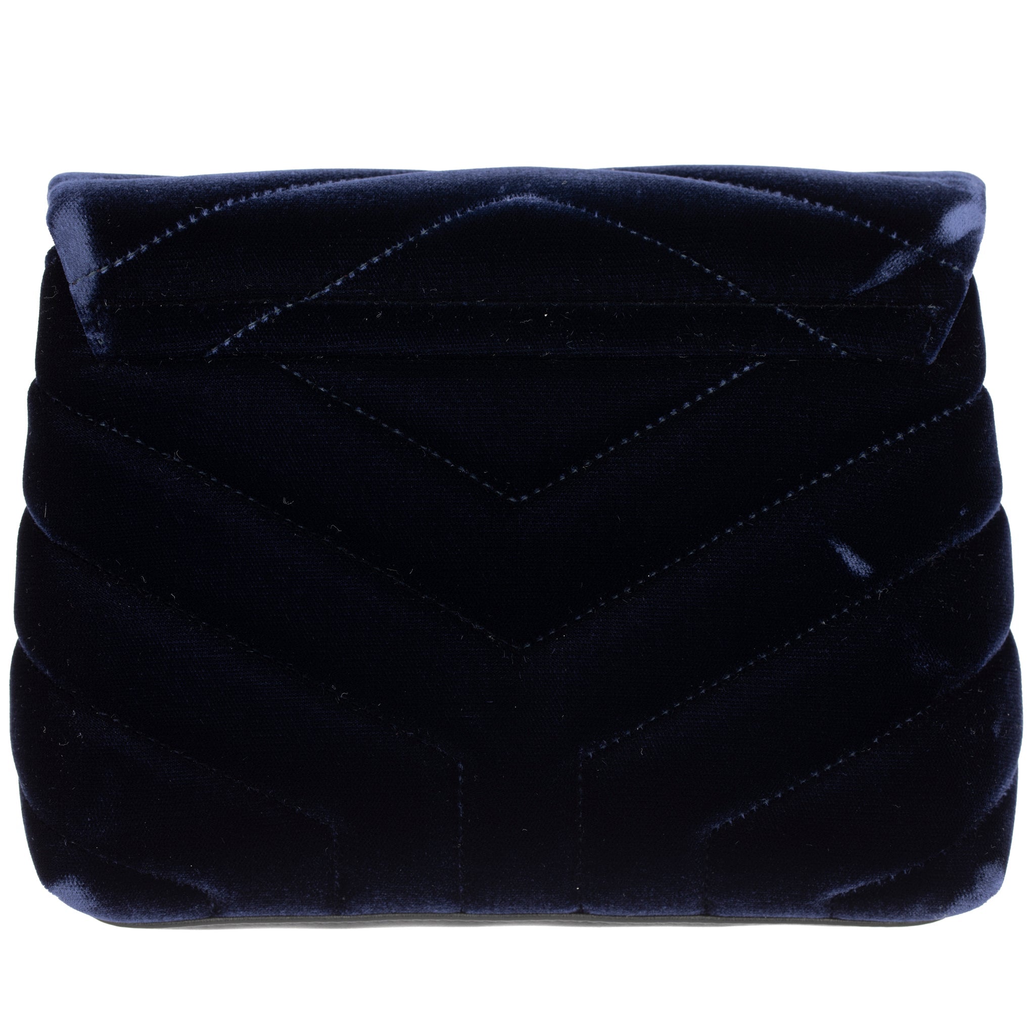 Yves Saint Laurent LouLou Handbag Navy Velvet Aged Gold Hardware - On Repeat