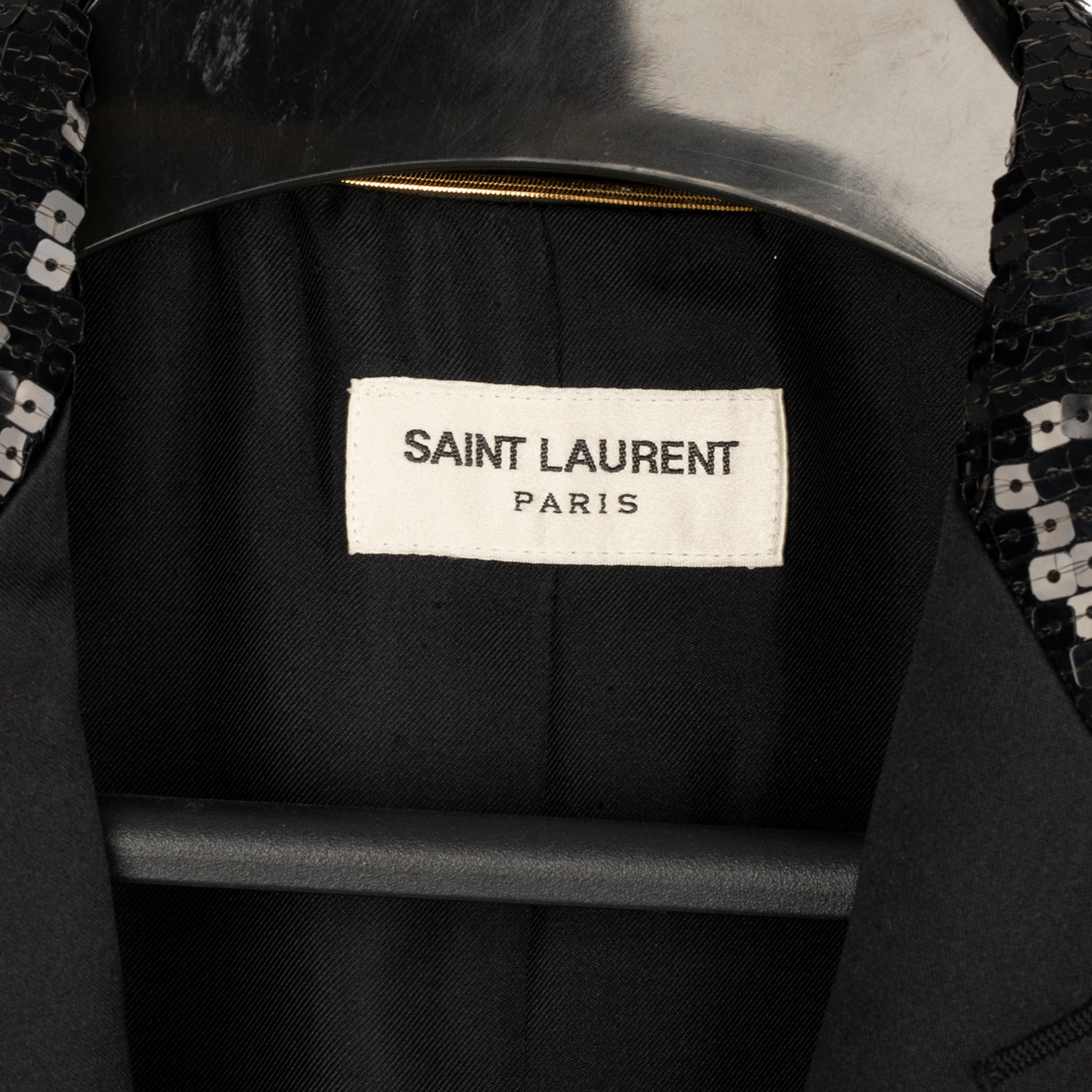 Yves Saint Laurent Evening Tuxedo Jacket Black Sequin 34 Fr - On Repeat