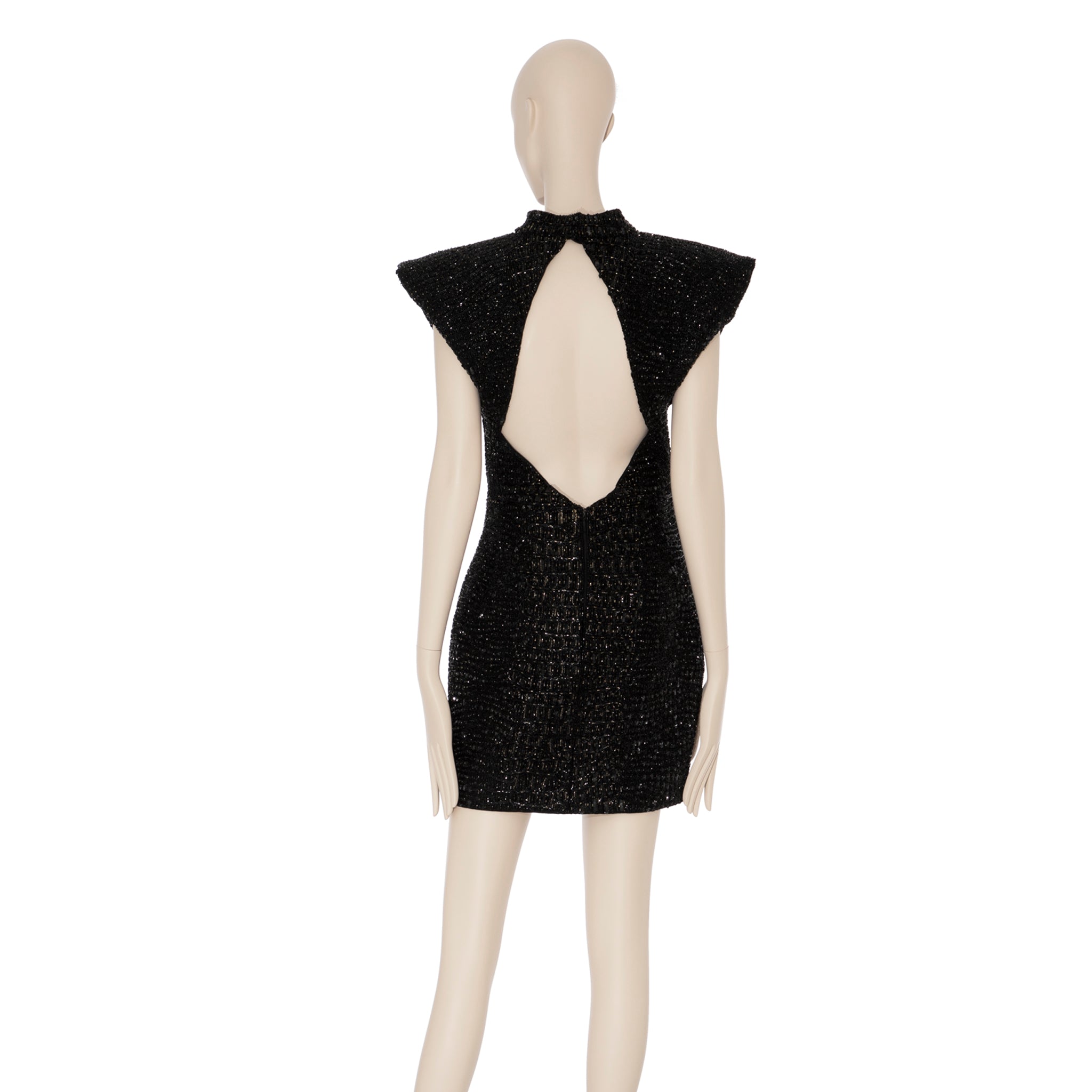 Yves Saint Laurent Couture Black Evening Dress With Crocodile Beading