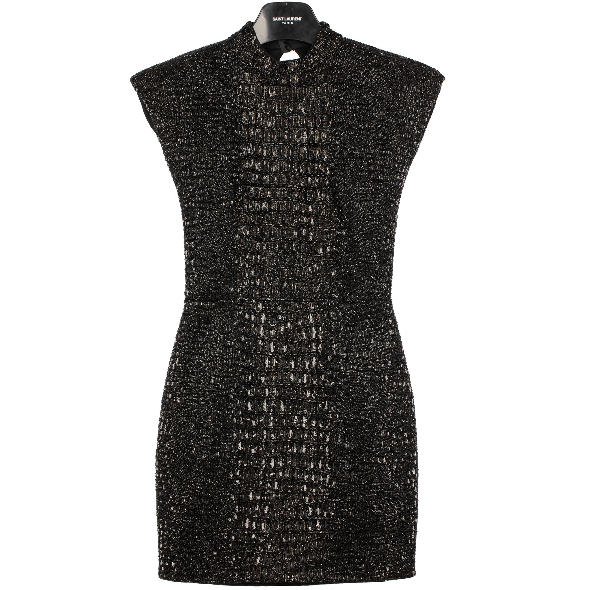 Yves Saint Laurent Couture Black Evening Dress With Crocodile Beading 36 Fr - On Repeat