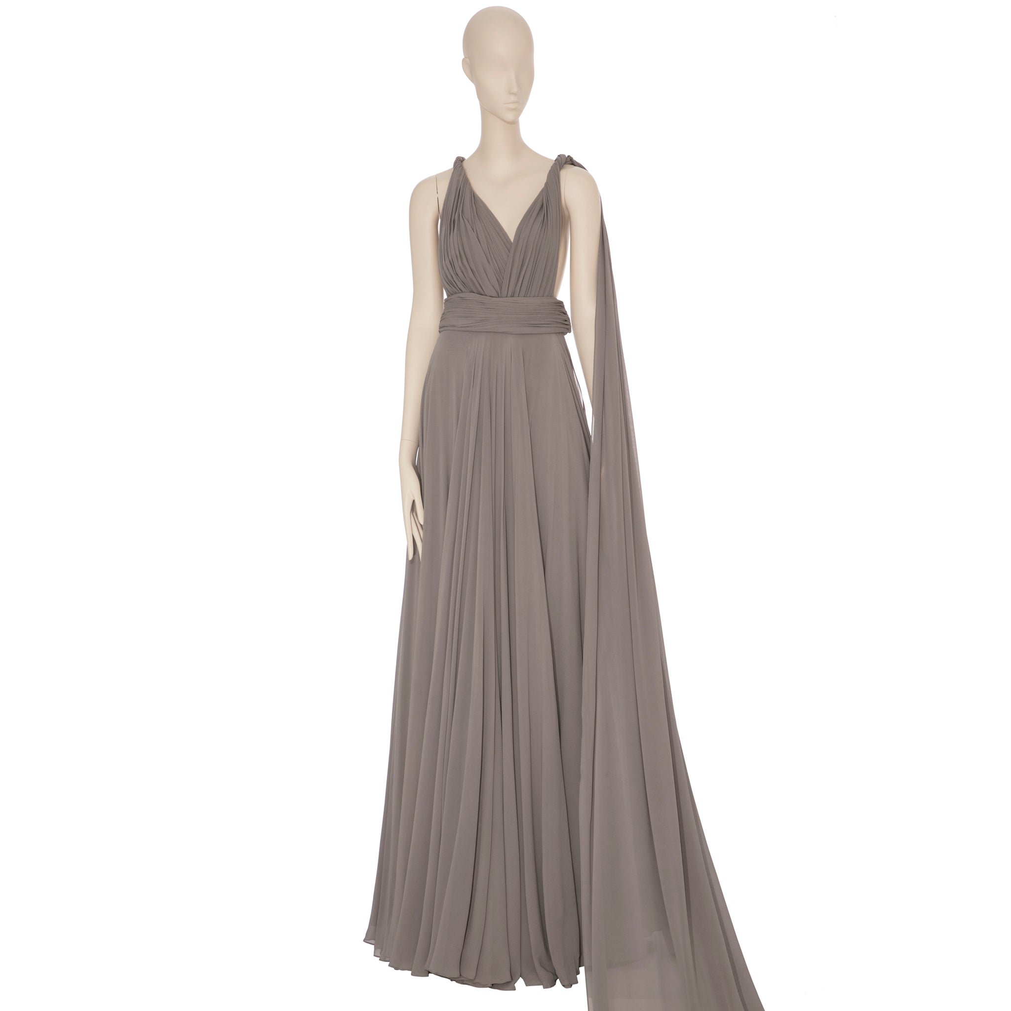 Yves Saint Laurent Couture Grey Evening Dress 36 FR