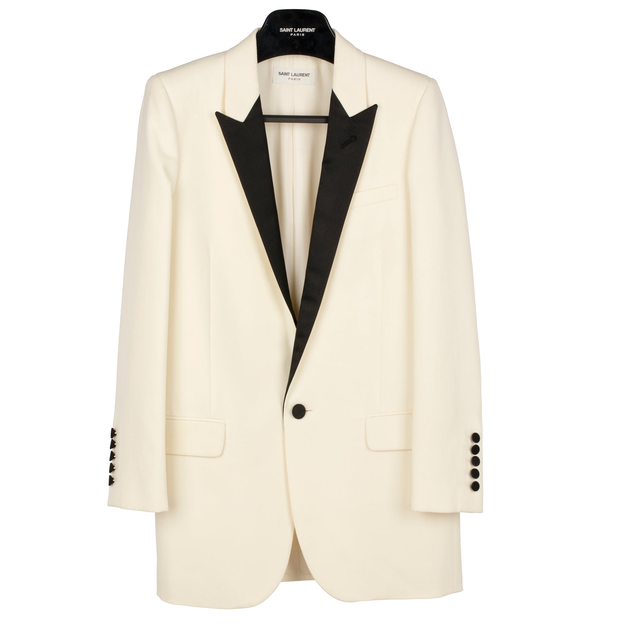 Yves Saint Laurent Evening Tuxedo Jacket Ivory & Black - On Repeat