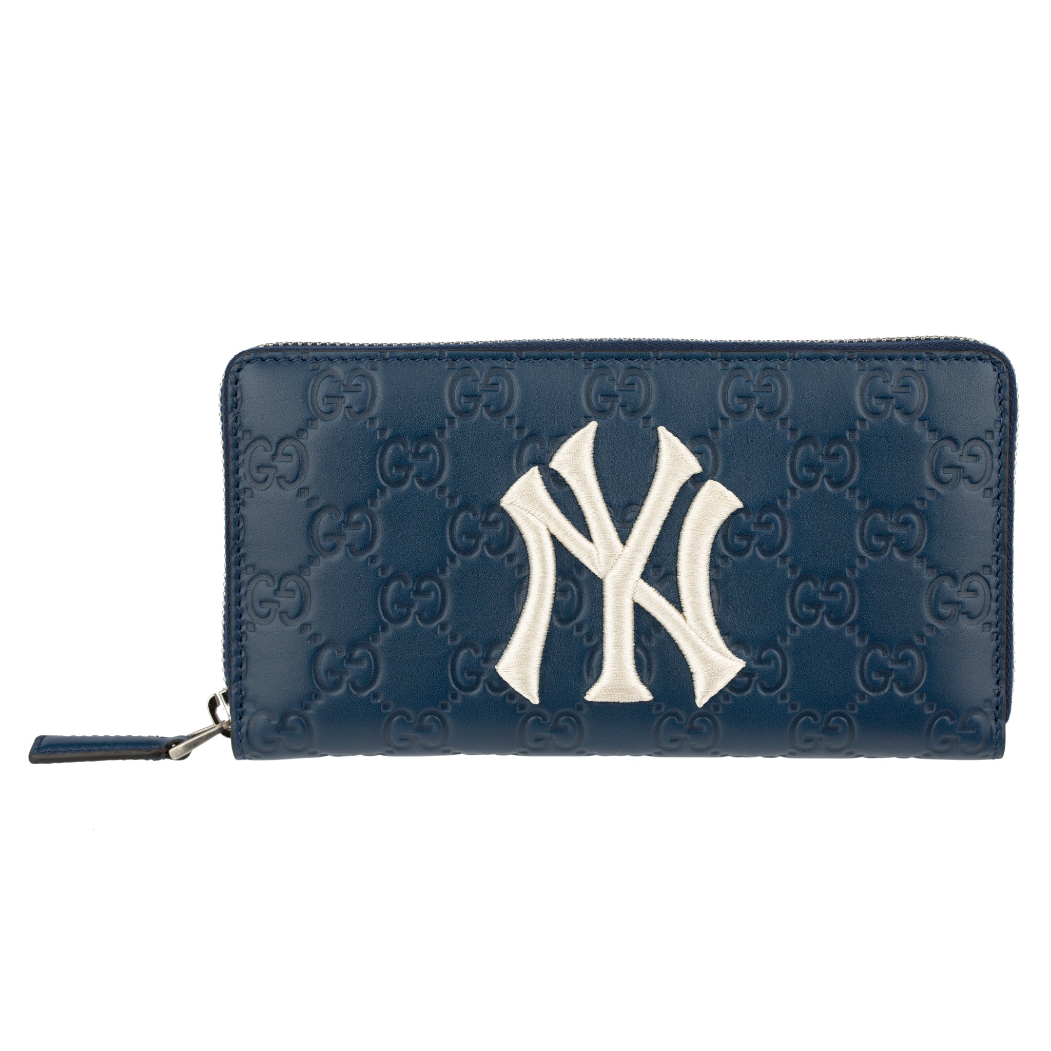 Gucci GG Wallet Navy Leather "NY" New York Yankees Logo - On Repeat